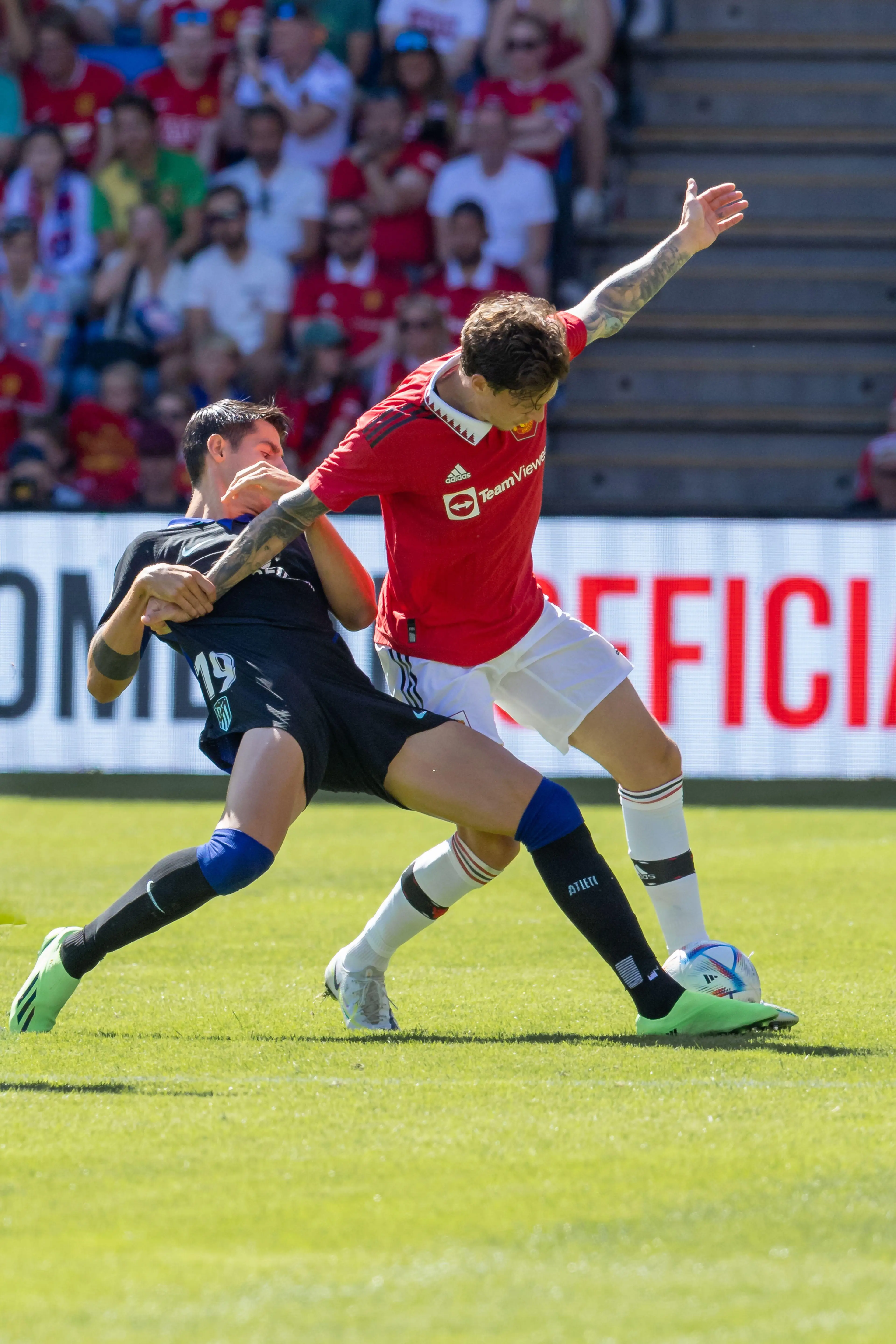 Alvaro Morata against Manchester United in pre-season. (Alamy)