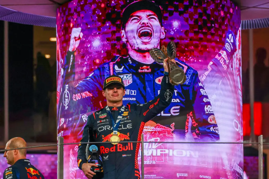 Max Verstappen won the 2024 F1 title with 437 points. (Image: Getty)