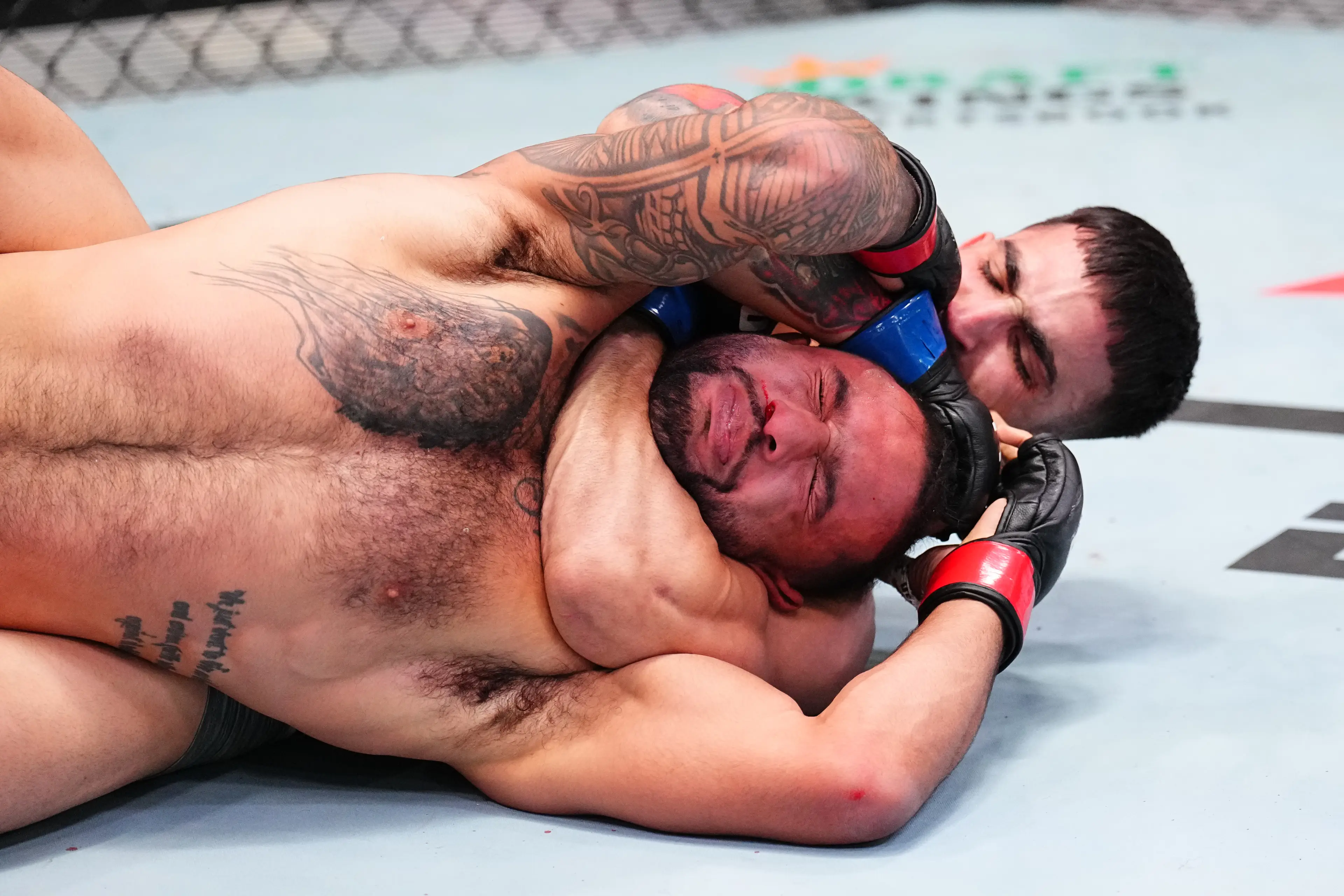 Yadier del Valle submitted Isaac Dulgarian in the first round of their UFC bout. Image: Getty 