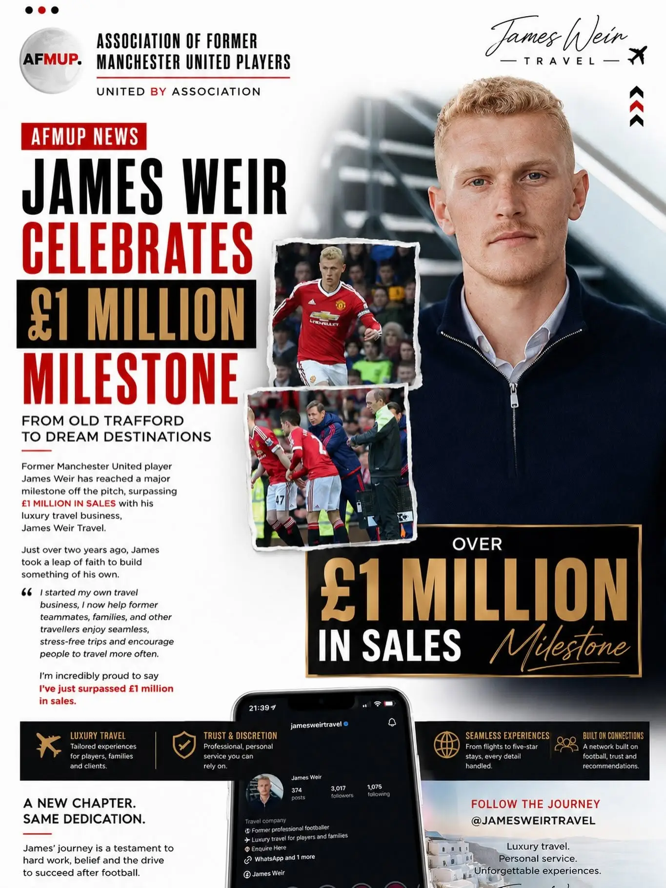 James Weir says he has made his first million. Image credit: Instagram/afmu_players