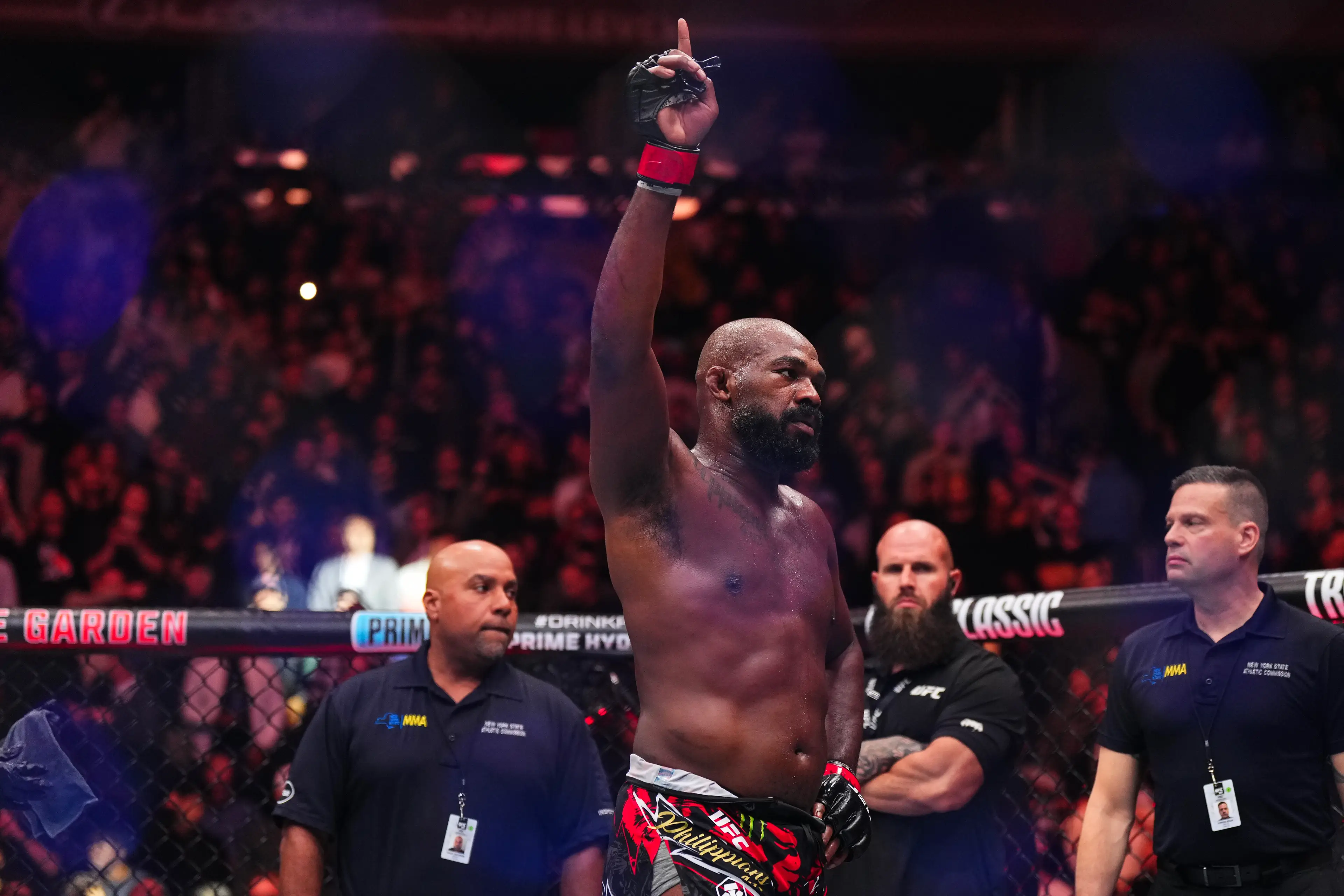 Jones last fought in November 2024, winning by a third-round TKO over Stipe Miocic. Image credit: Getty