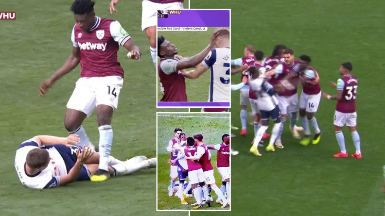 Mohammed Kudus SENT OFF after ultimate head loss against Tottenham, three players got hit