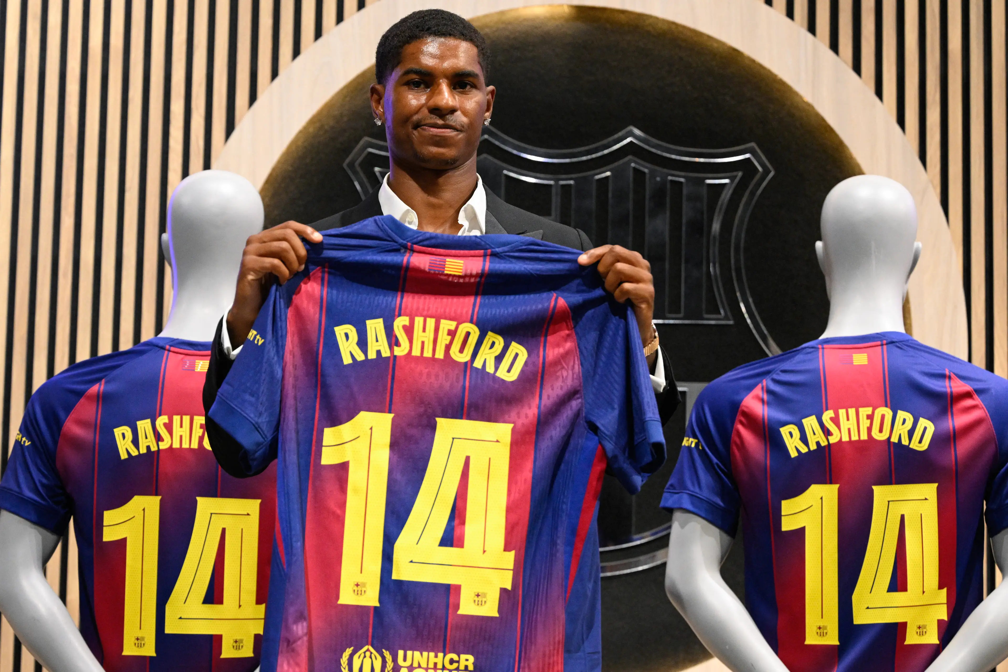 Marcus Rashford will wear the No.14 shirt at Barcelona. Image: Getty