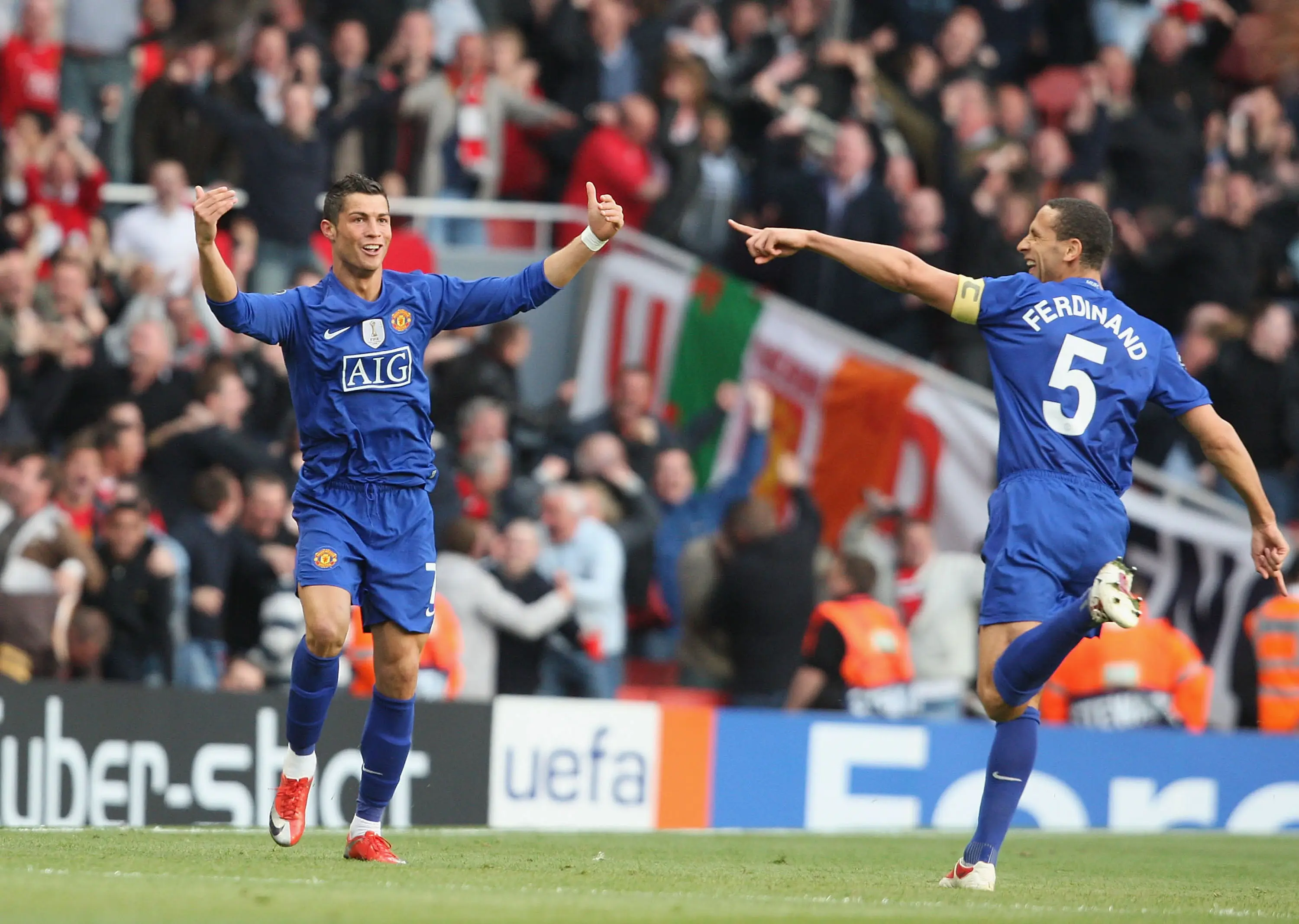 Ronaldo and Ferdinand shared six years together at United. (Image: Getty)