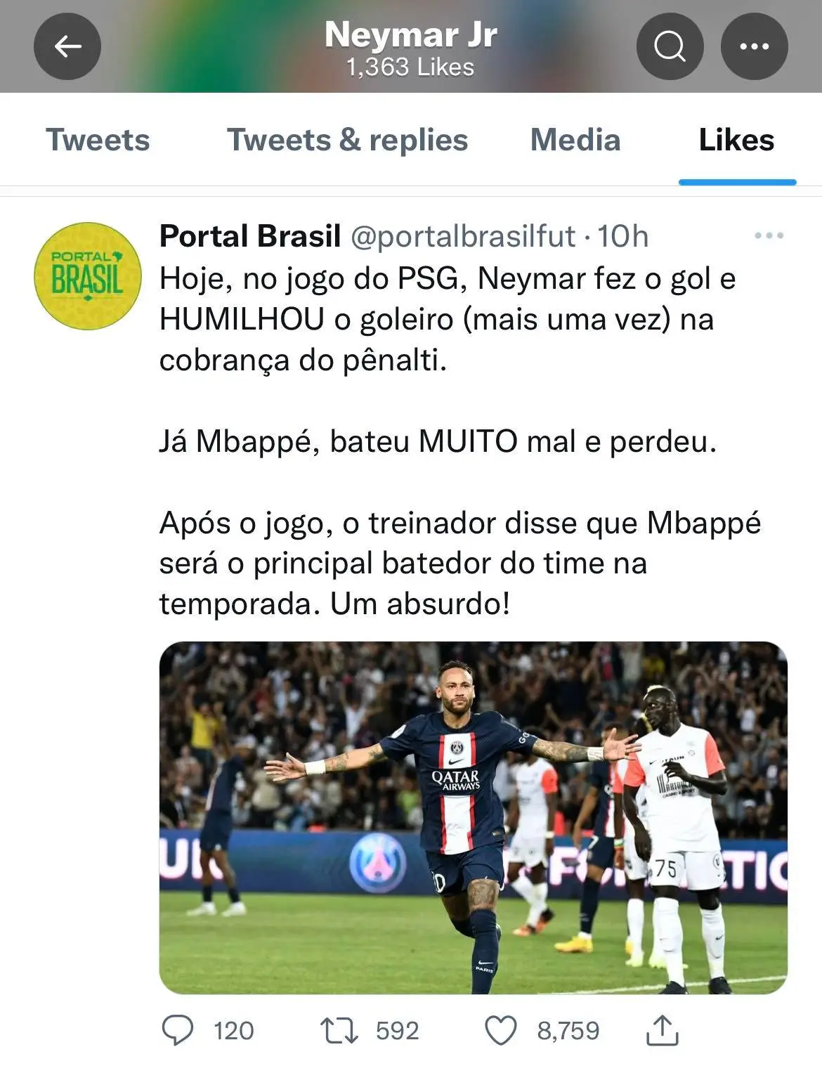 Image credit: Twitter/Neymar