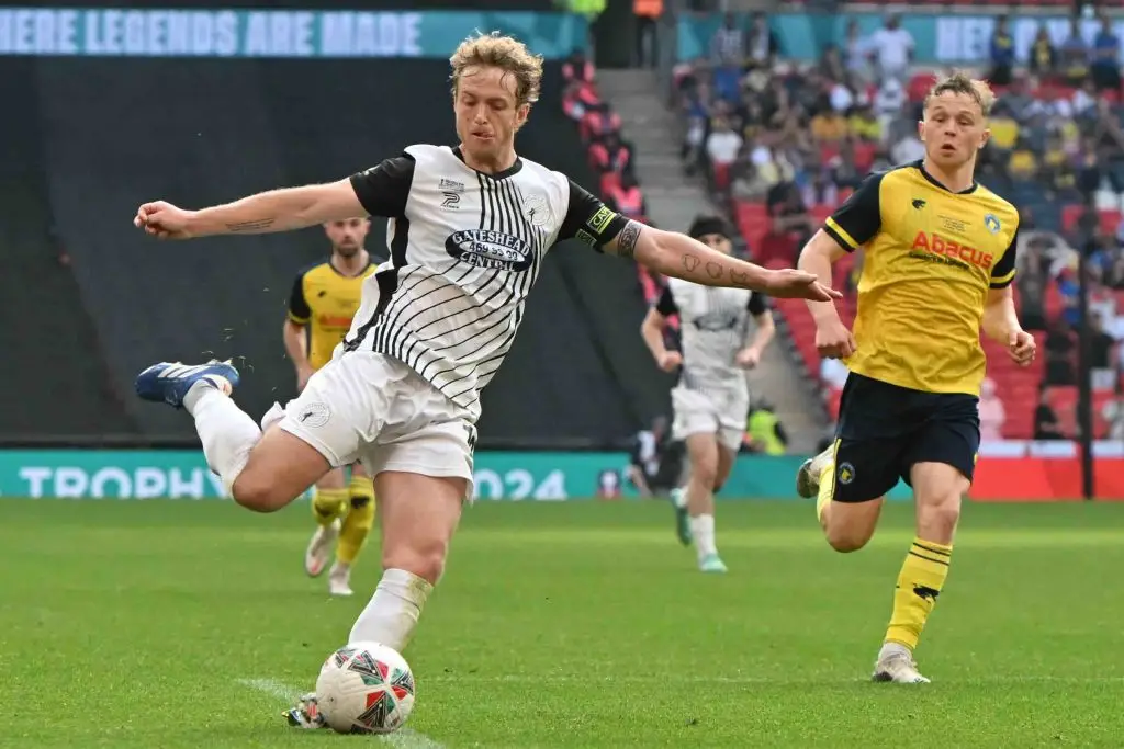 Gateshead midfielder Greg Olley pictured -