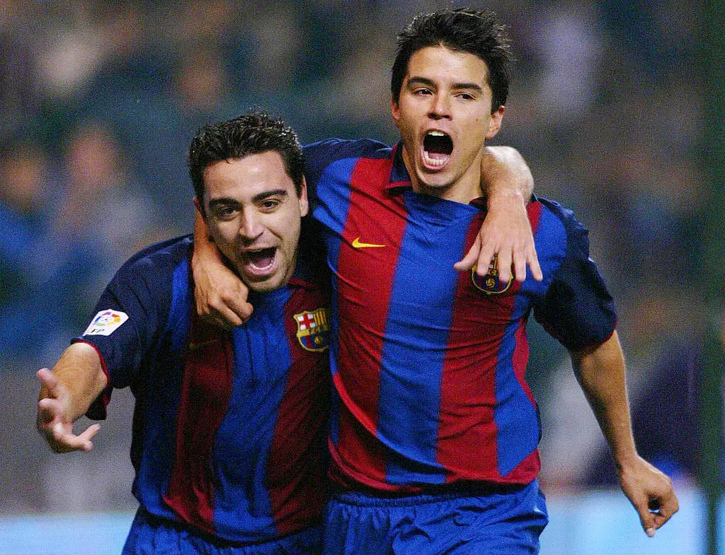 Xavi and Javier Saviola were Barcelona teammates (Credit:Getty)