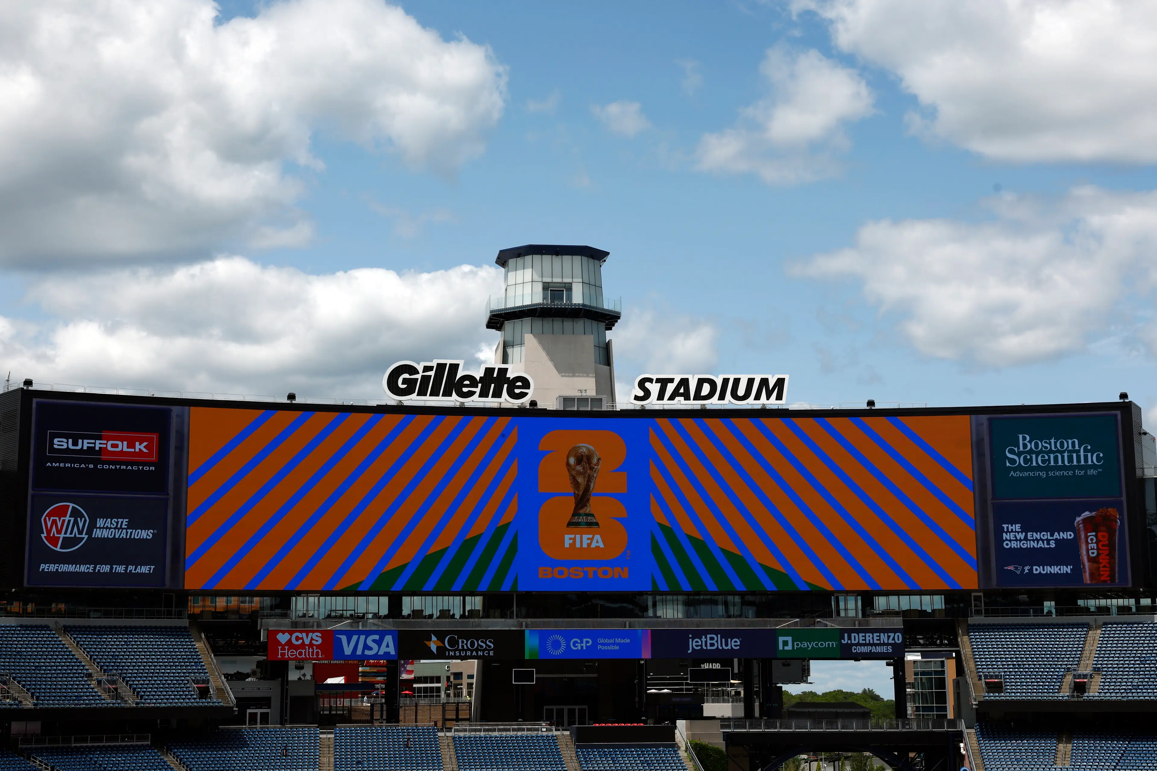 Gillette Stadium will be renamed Boston Stadium for the World Cup. Image credit: Getty