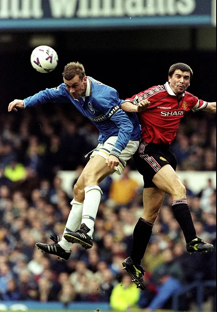 Duncan Ferguson and Roy Keane in 1998 (Credit:Getty)