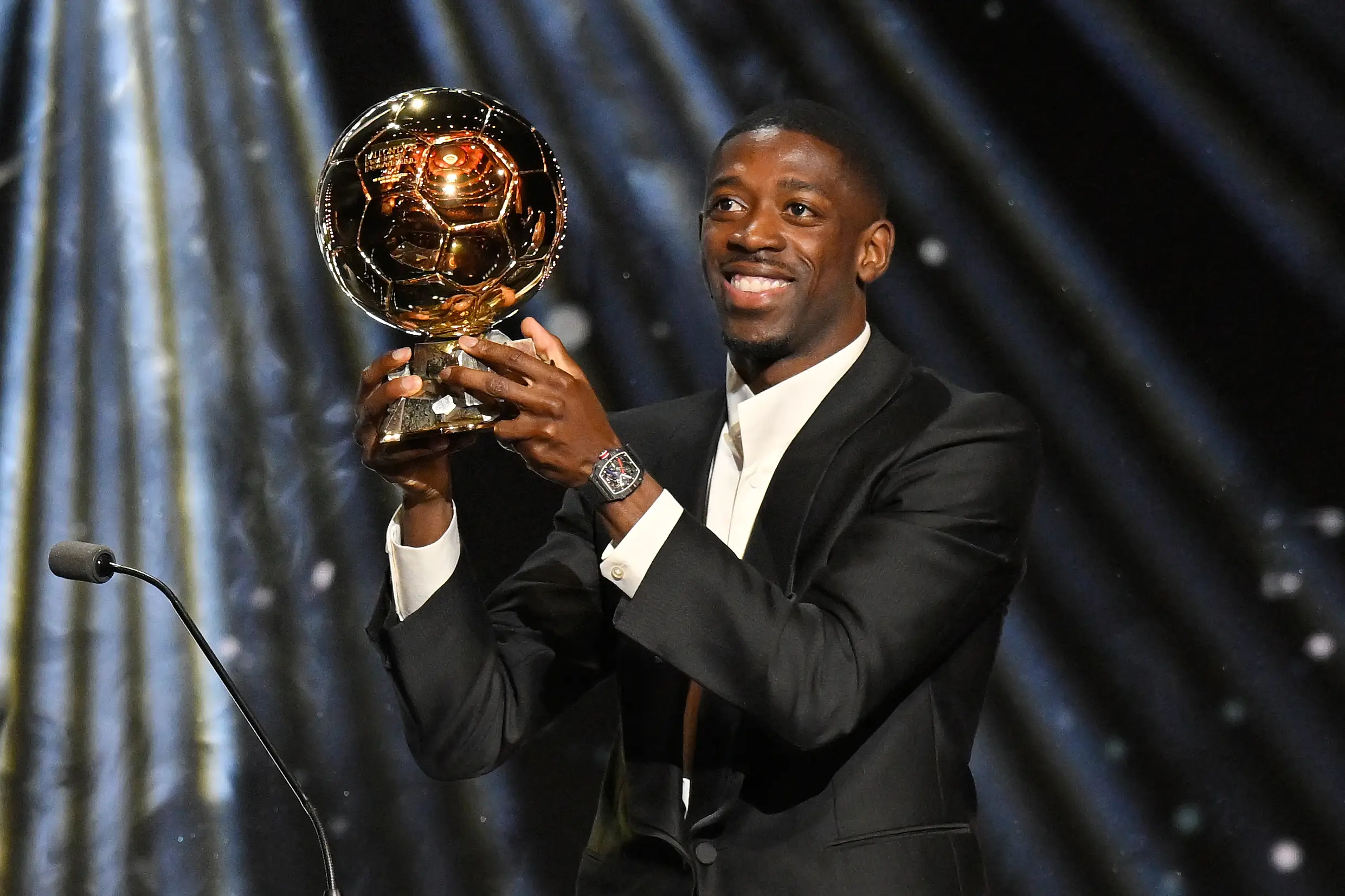 Ousmane Dembele after winning the 2025 Ballon d'Or (credit: getty)