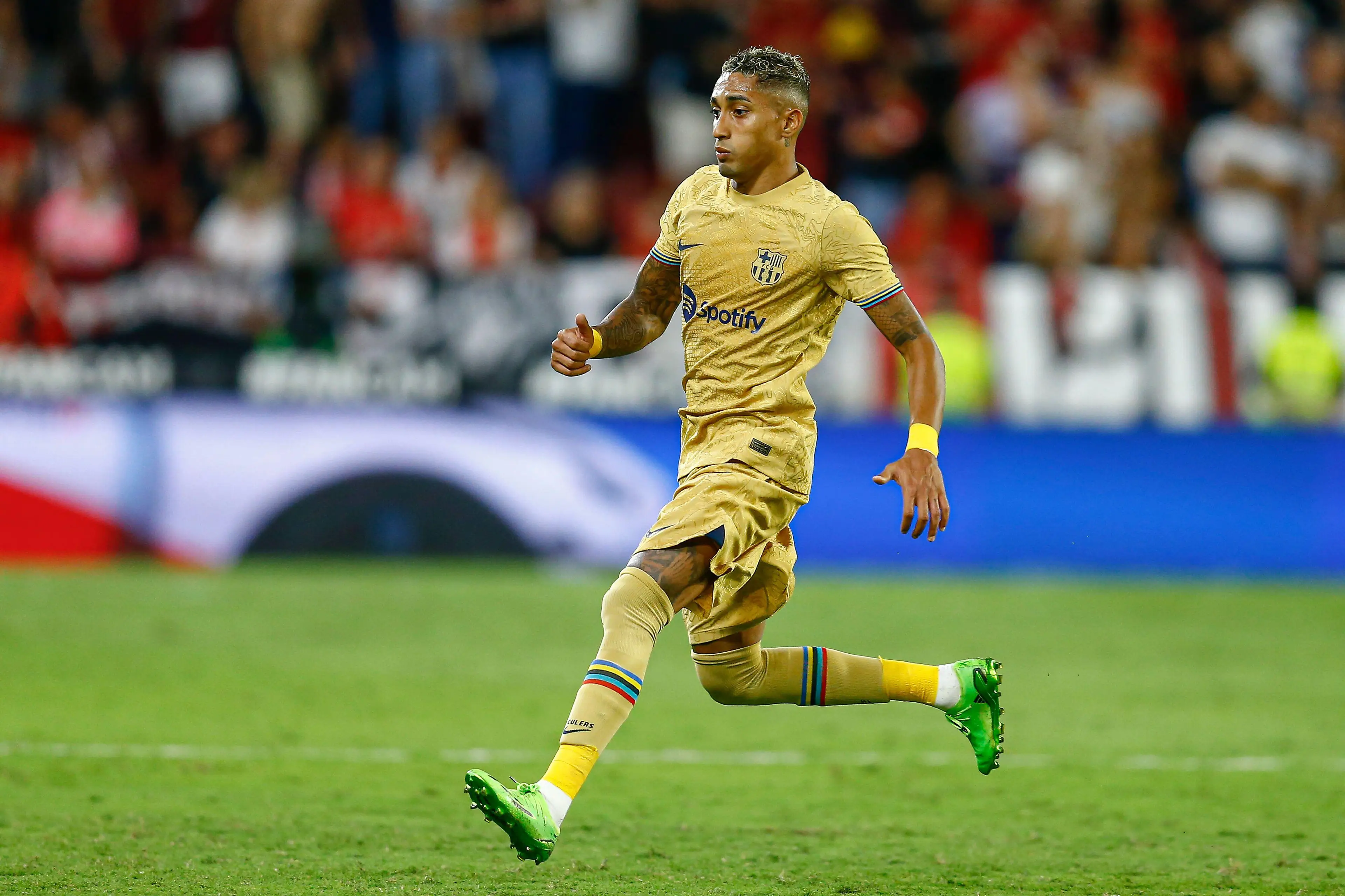 Raphinha Dias Belloli of FC Barcelona during the La Liga match between Sevilla FC and FC Barcelona played at Sanchez Pizjuan Stadum. (Alamy)
