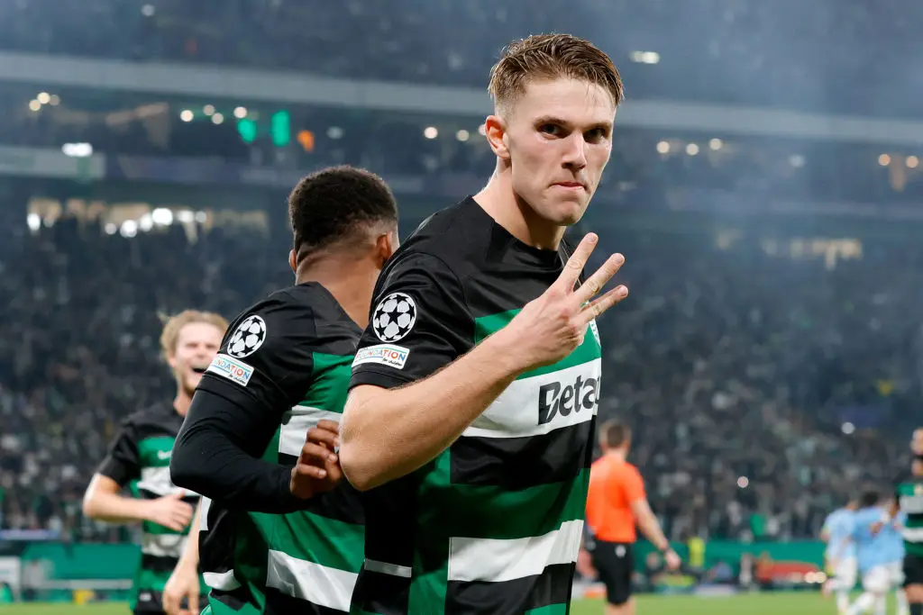 Sporting and Arsenal are negotiating the final details of a deal for Viktor Gyokeres. (Image: Getty)