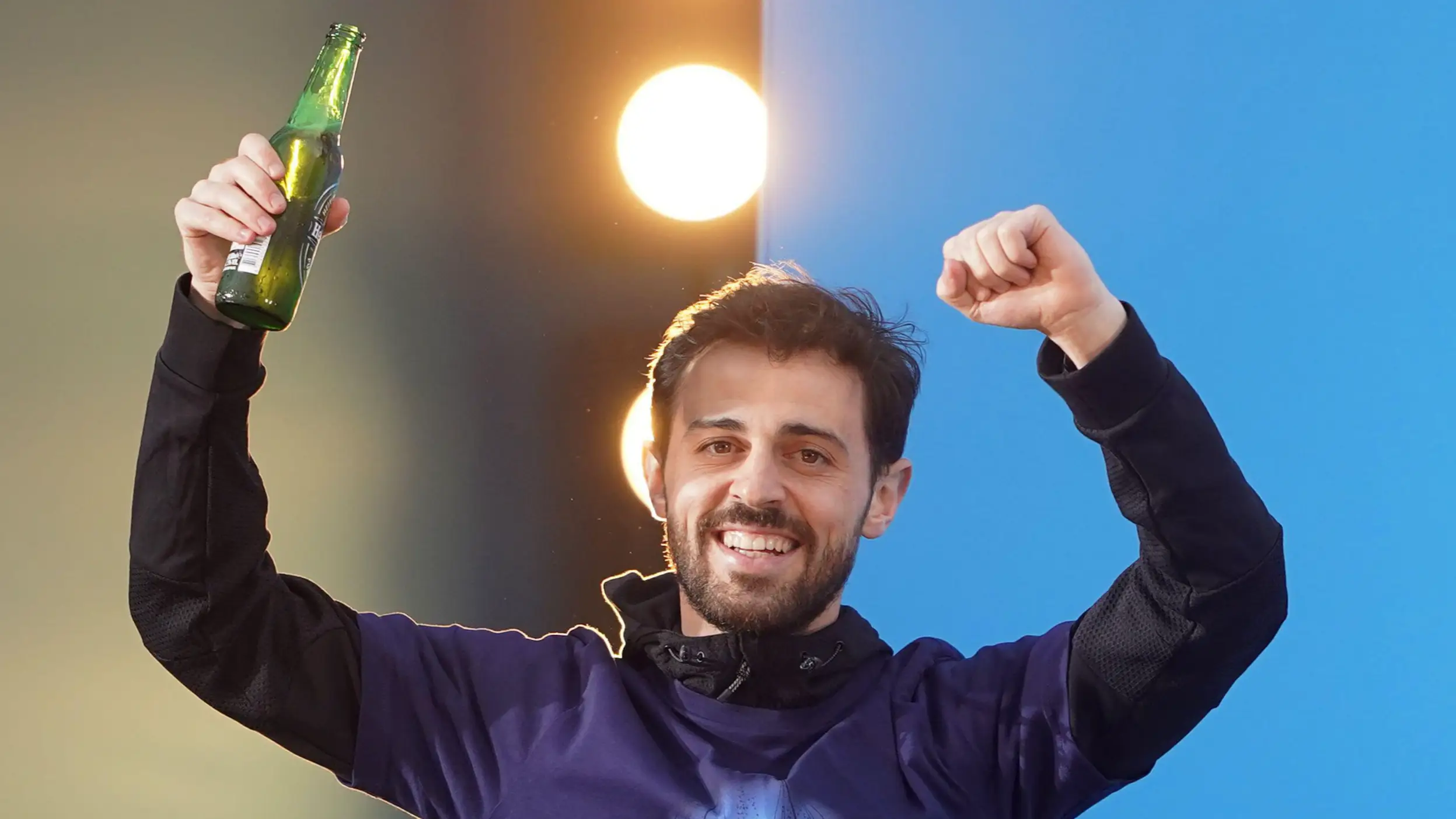 Bernardo Silva during Manchester City's title celebrations