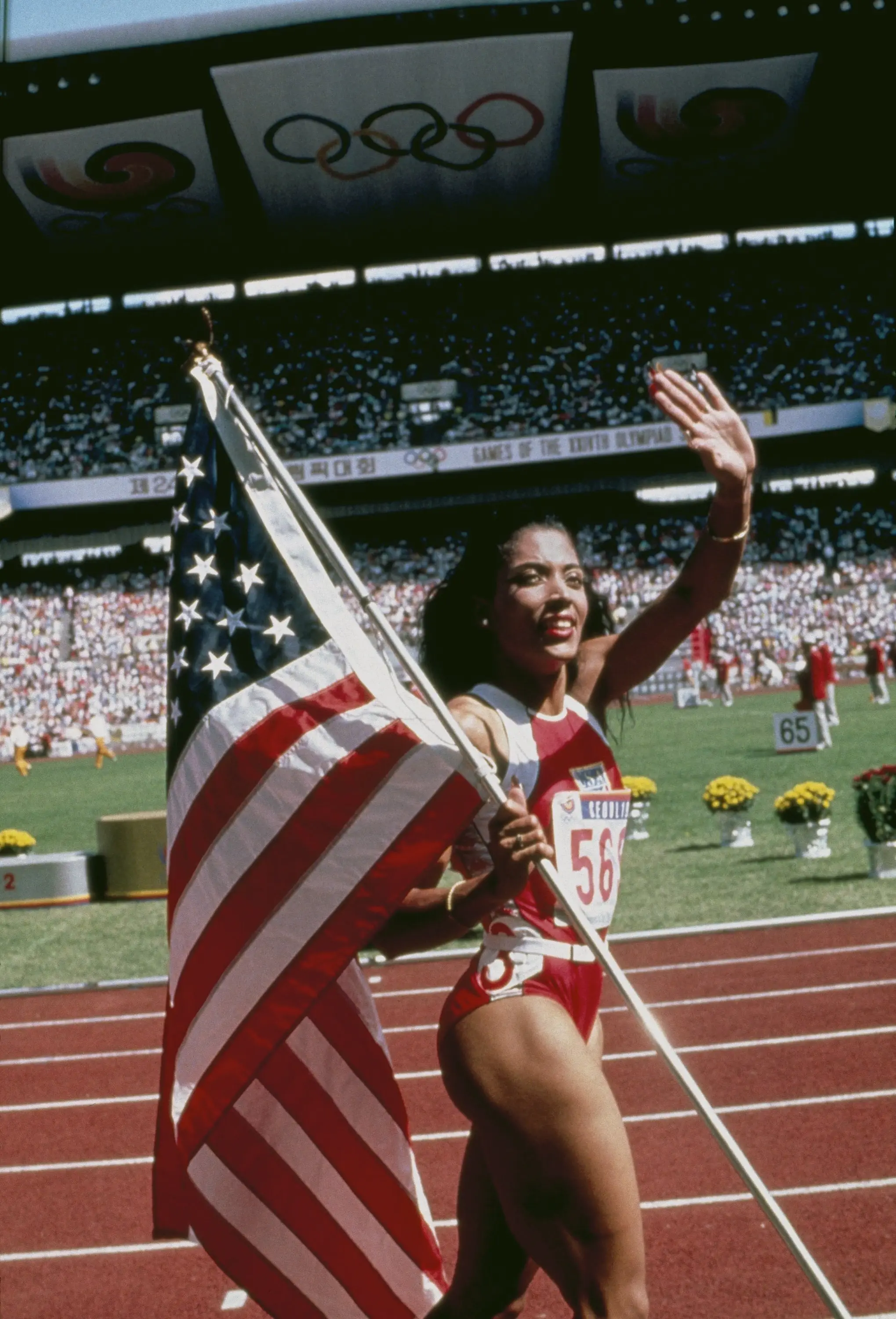 Florence “Flo-Jo” Griffith-Joyner remains the 100m women's record holder. Image credit: Getty