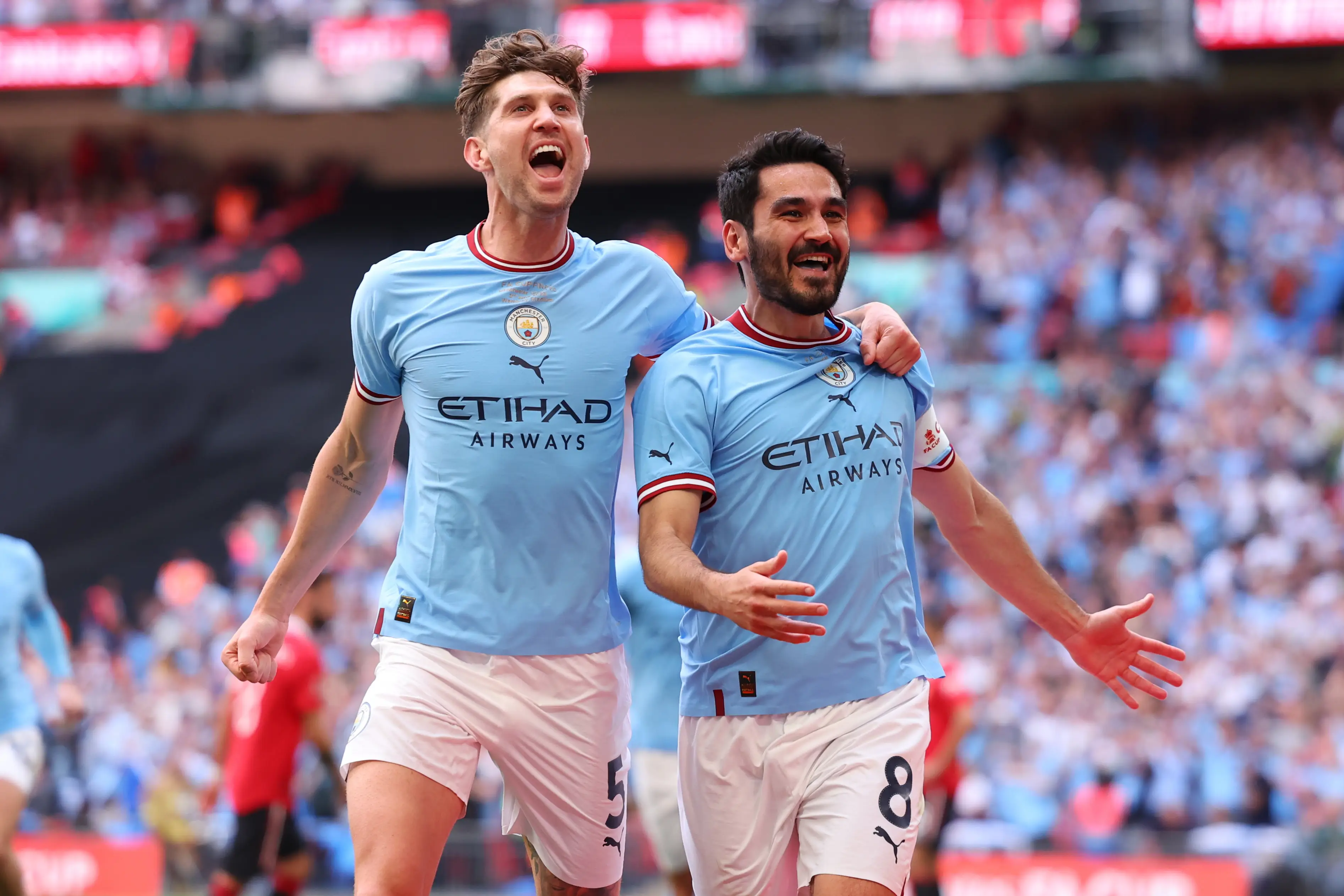 Ilkay Gündoğan celebrating his goal for Manchester City
