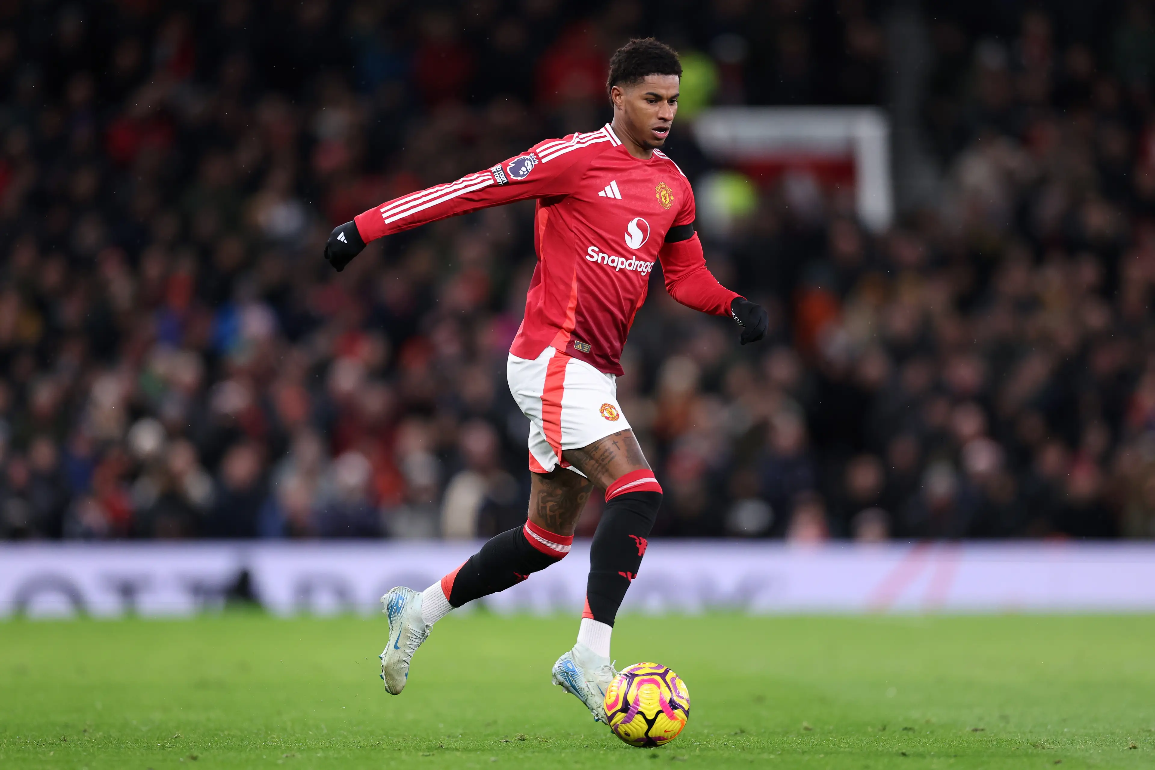 Marcus Rashford in action for Manchester United. Image: Getty 