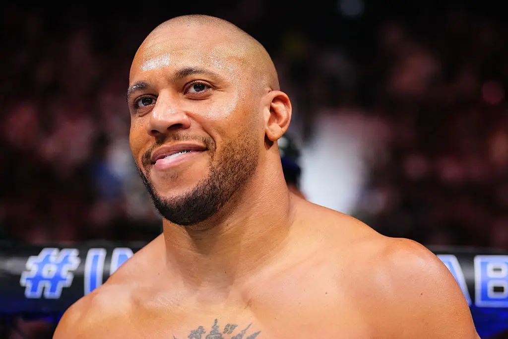 Ciryl Gane will feature on the White House card just months after his eye pokes injured Aspinall. (Image: Chris Unger/Zuffa LLC)