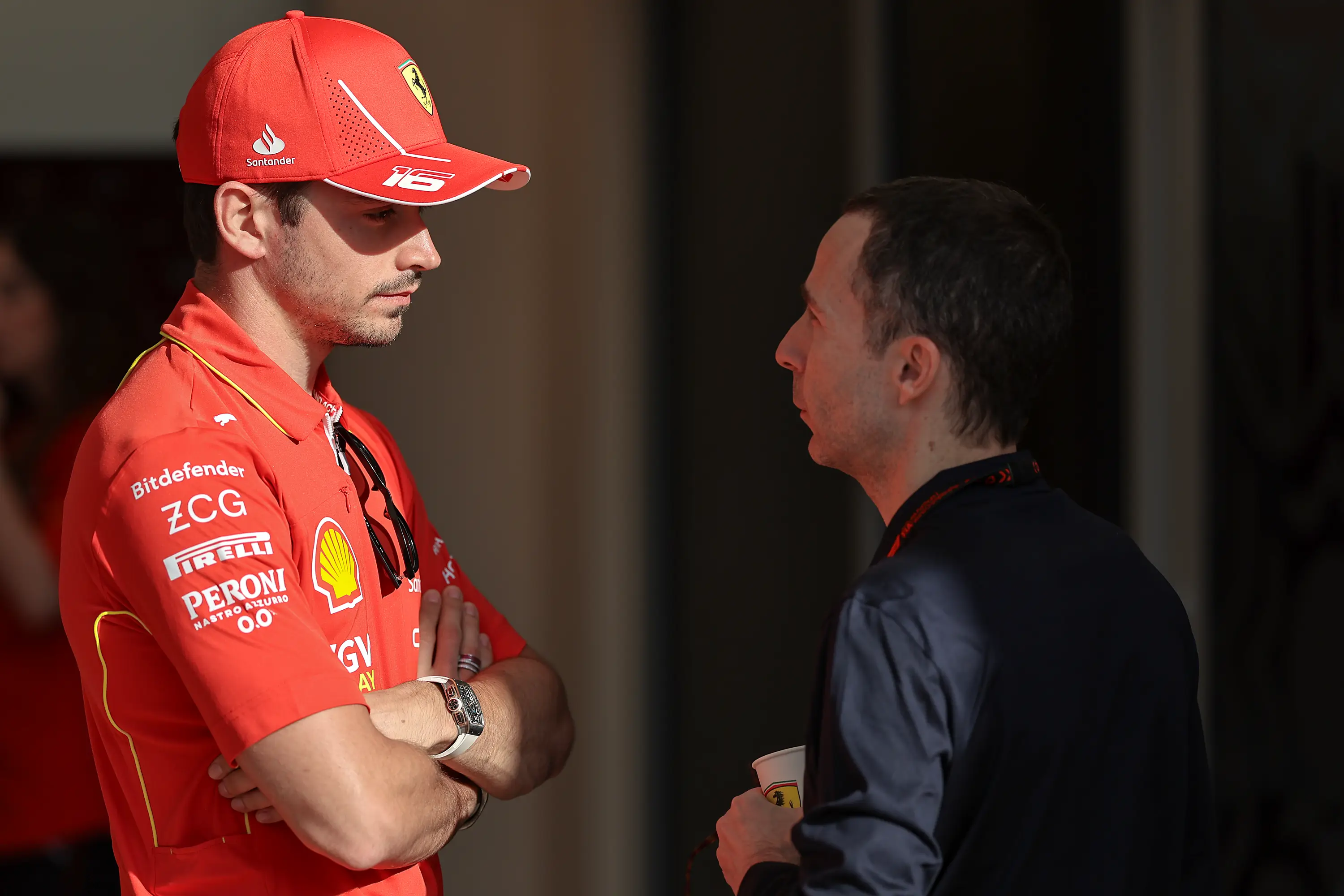 Charles Leclerc and Nicolas Todt. Image: Qian Jun/MB Media / Contributor via Getty