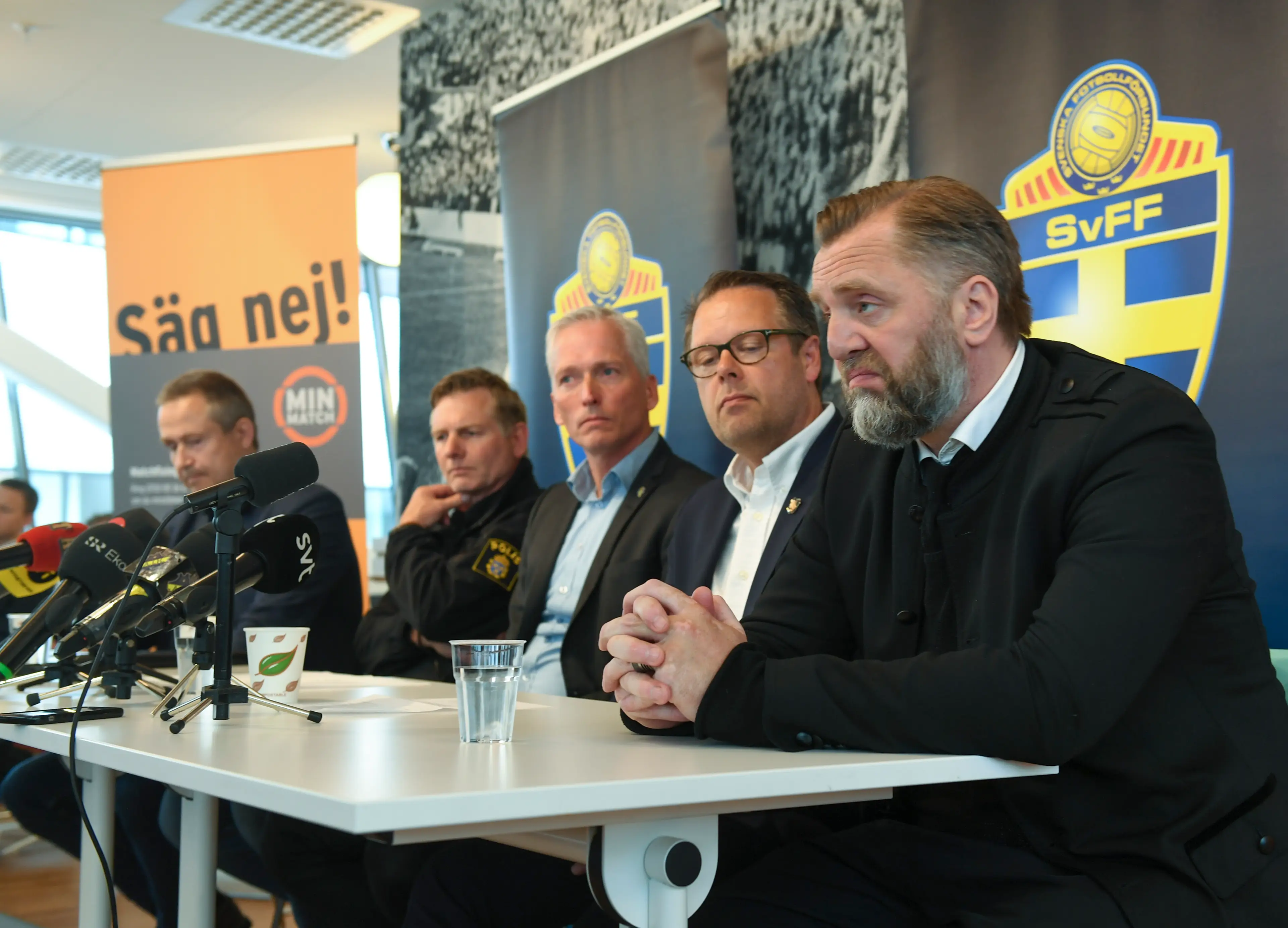 Fredrik Gardare (pictured second left) claims evidence uncovered in a casino raid has been ignored. Image credit: Getty