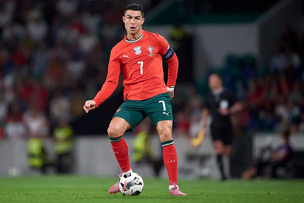 Cristiano Ronaldo in action for Portugal in October (Credit:Getty)
