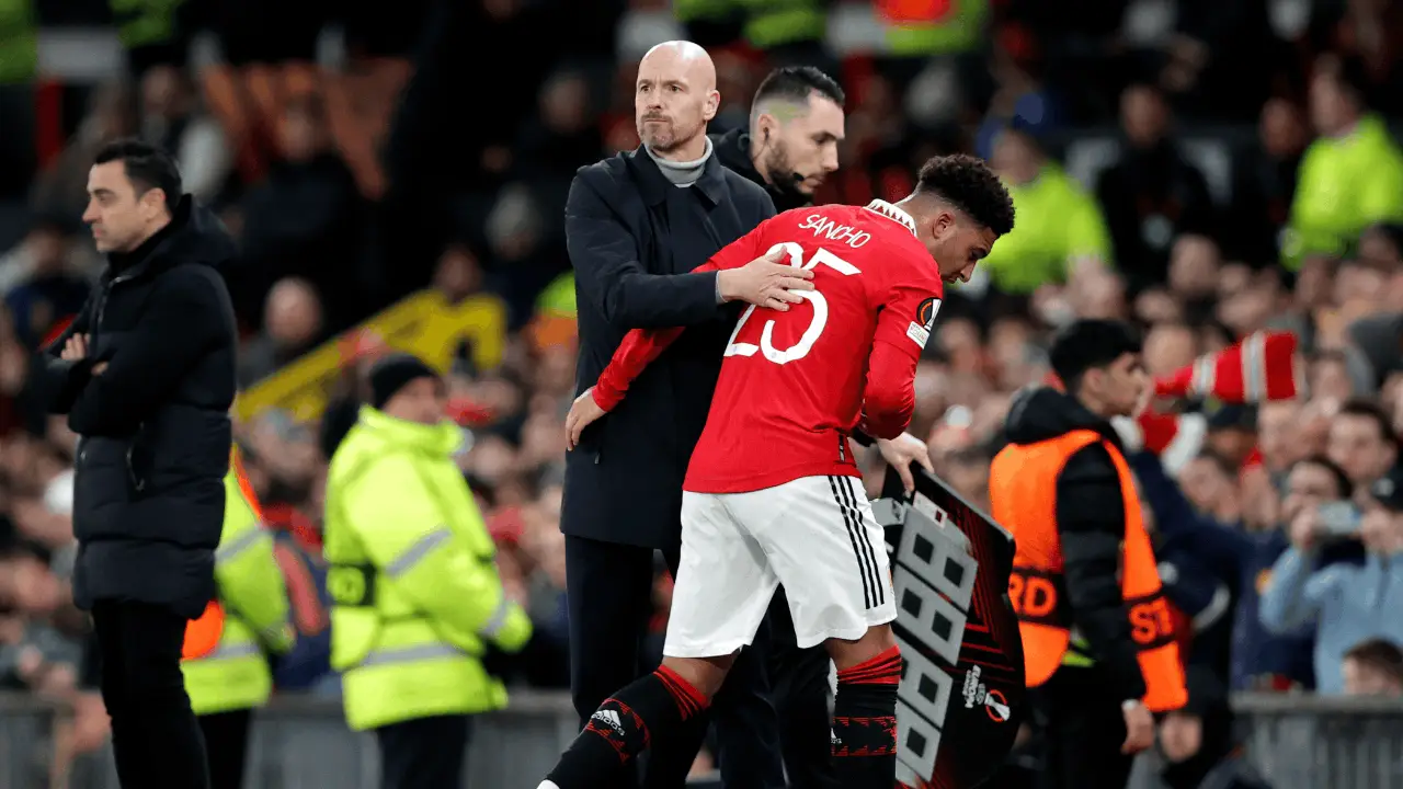 Jadon Sancho was loaned out twice by Manchester United while Erik ten Hag was in charge (Image: Getty)