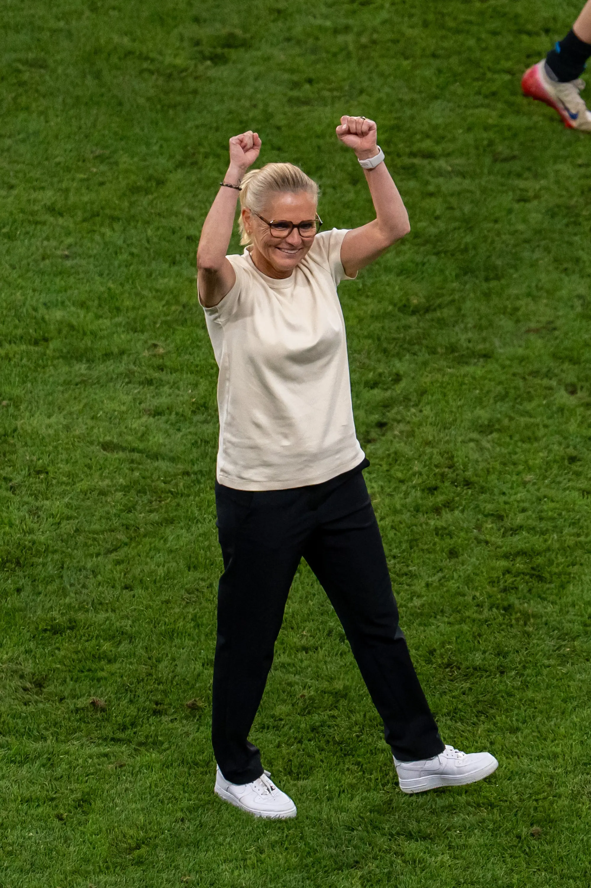 Sarina Wiegman has already made football history in reaching five finals. Image: Getty