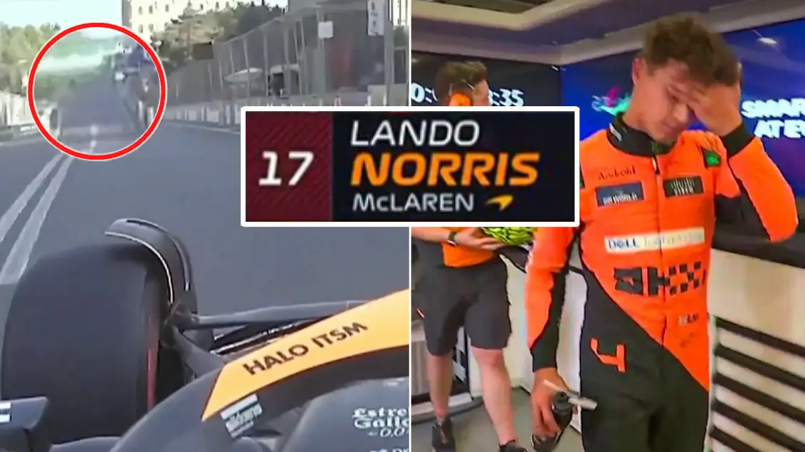 Lando Norris onboard footage sheds new light on disastrous Q1 exit at Azerbaijan GP as 'error' spotted