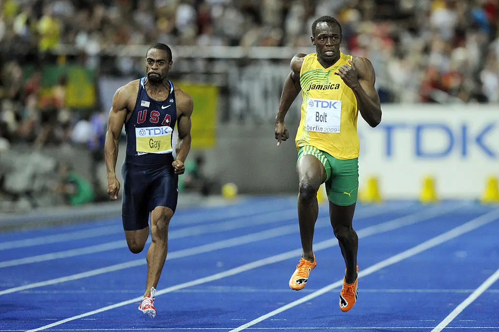 Tyson Gay and Usain Bolt (Credit:Getty)