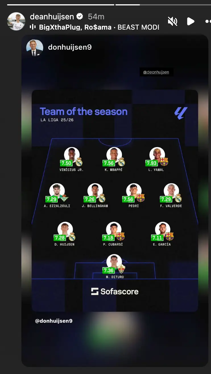 Huijsen shared the post minutes before the Spain squad was confirmed. Image: Getty