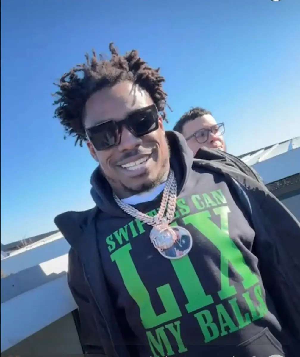 CJ Gardner Johnson caused a stir with the message on his hoodie. Image: X/@NFL_Memes