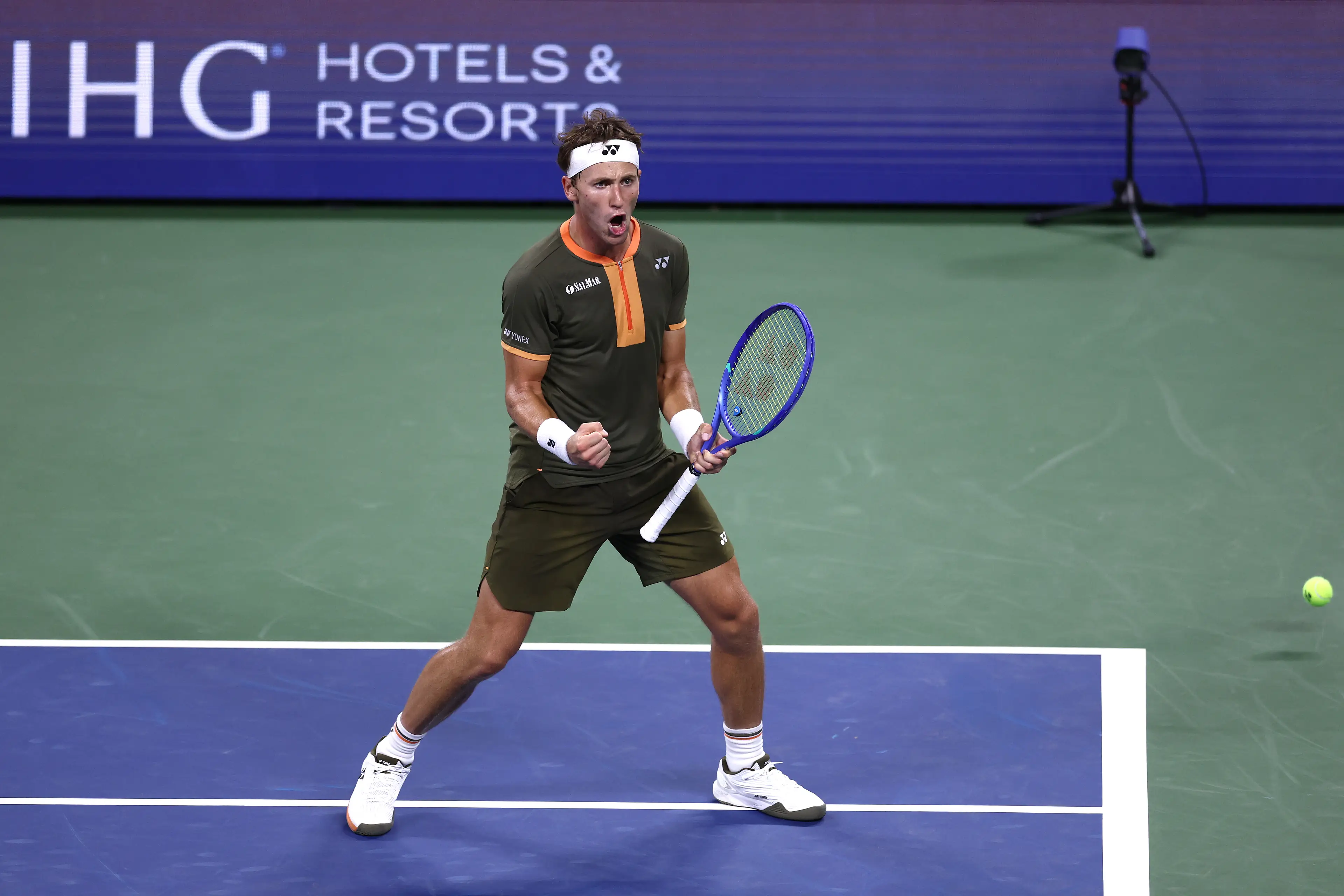 Casper Ruud is through to the second round of the US Open. Image: Getty