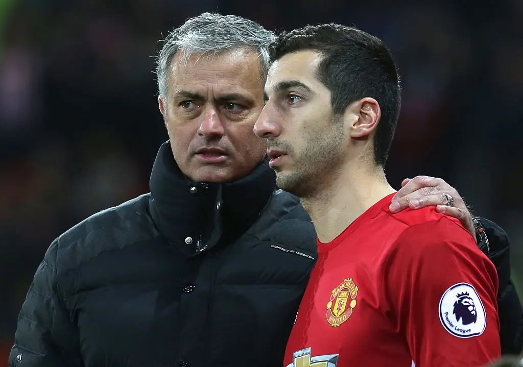 Jose Mourinho and Henrikh Mkhitaryan at Man United (Credit:Getty)