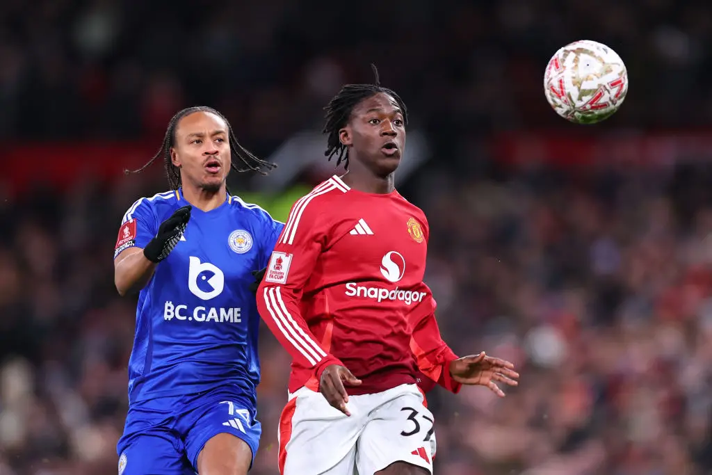 Kobbie Mainoo's last appearance under Ruben Amorim was in the FA Cup against Leicester City. (Image: Getty)