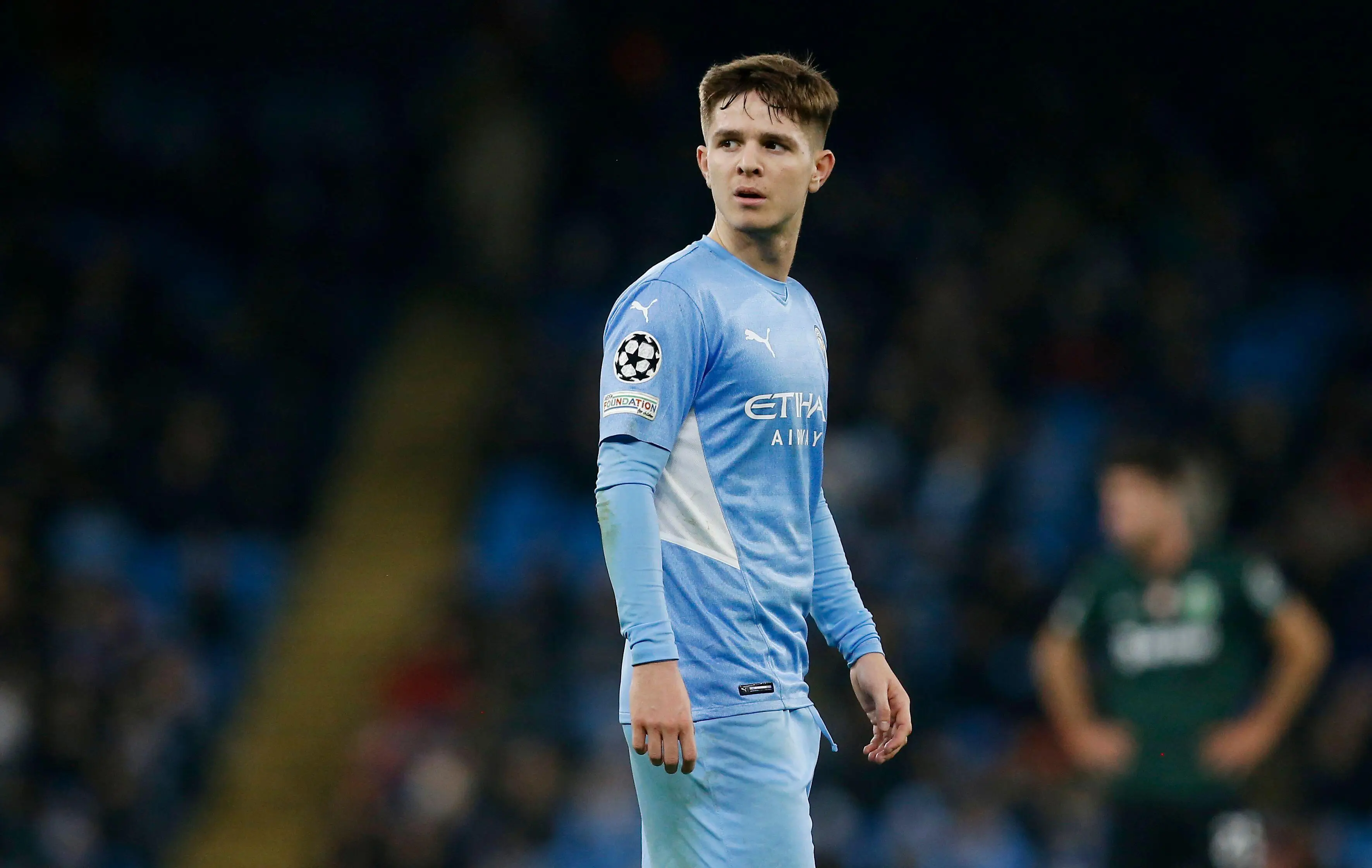 James McAtee has featured in both the Premier League and Champions League this season (REUTERS / Alamy)