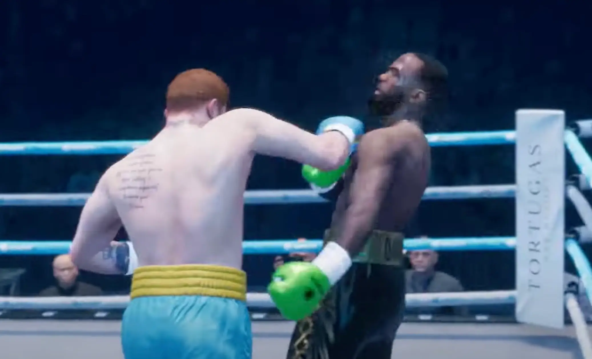 Canelo knocked out Crawford in the simulation (Image: YouTube/Boxing Fight Simulations)