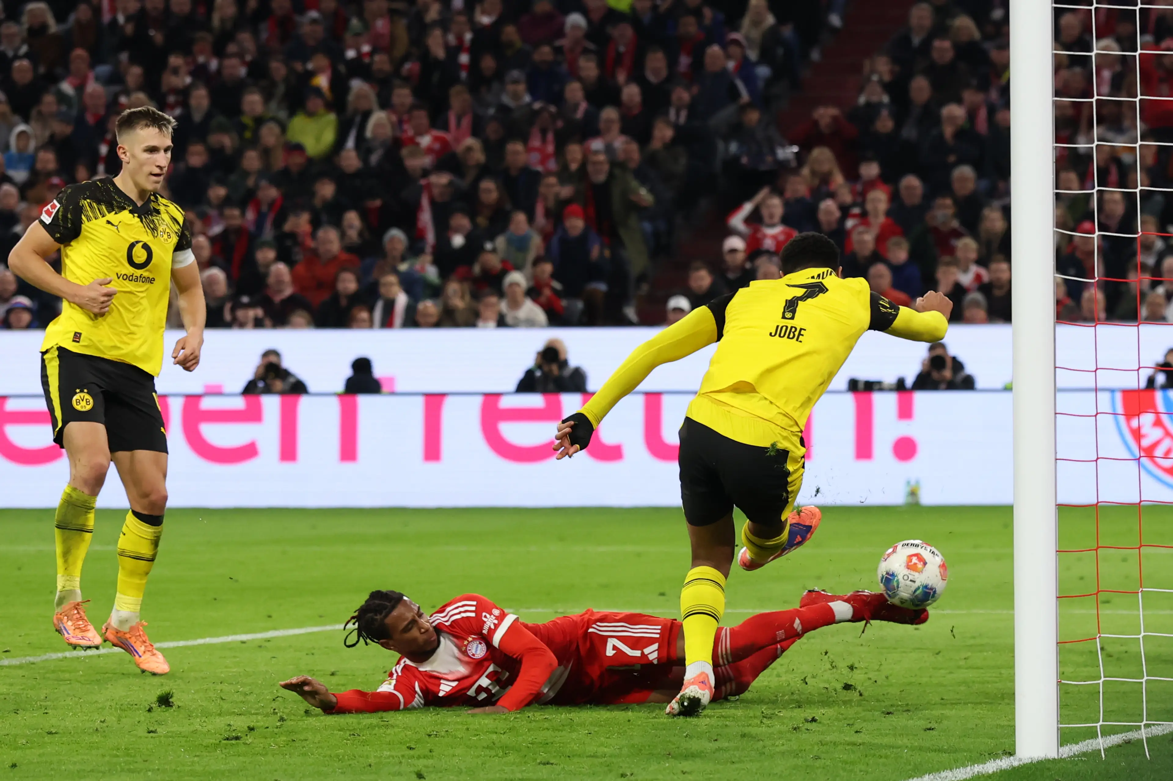 Michael Olise scored the winner for Bayern Munich over Borussia Dortmund. (Image: Getty)
