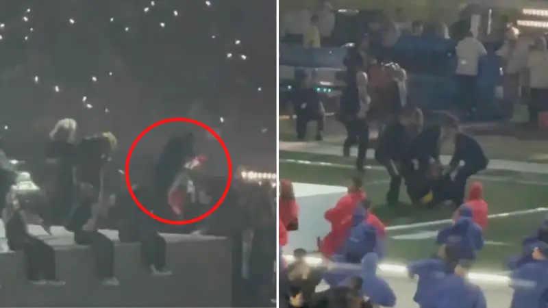 Super Bowl half-time show interrupted by fan with flag in shocking scenes that wasn't shown on TV