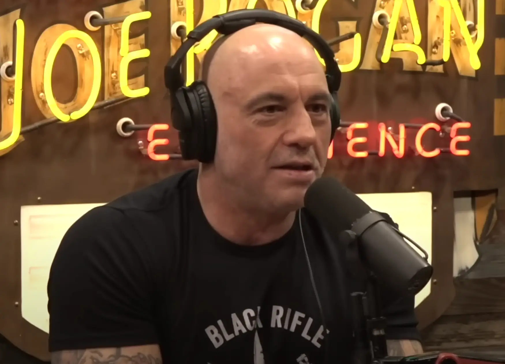 An episode of 'The Joe Rogan Experience' remains unaired (Image: YouTube/Powerful JRE)
