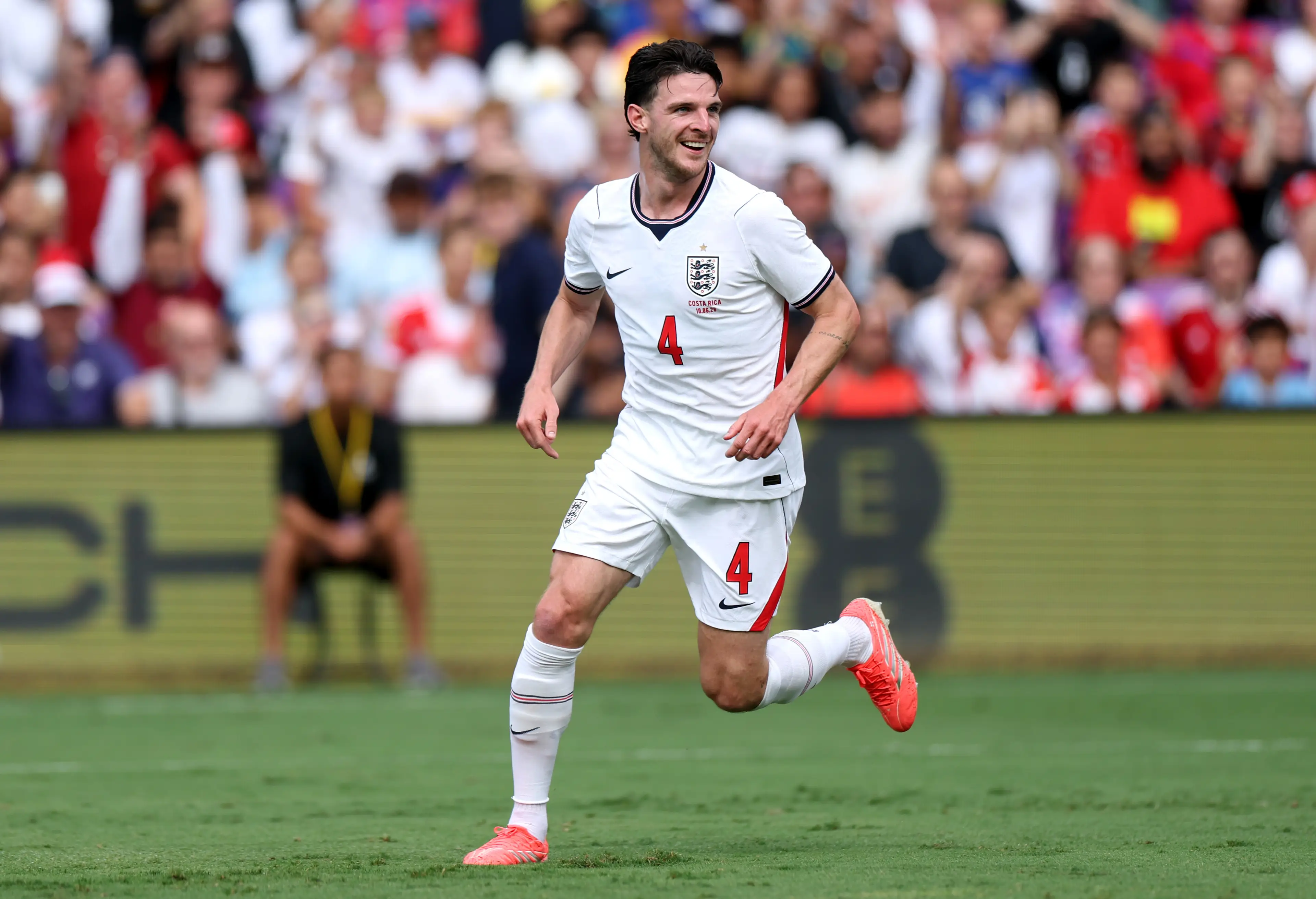Declan Rice #4 of England celebrates after scoring his team's first goal during the International Friendly match between England and Costa Rica (Getty Images)