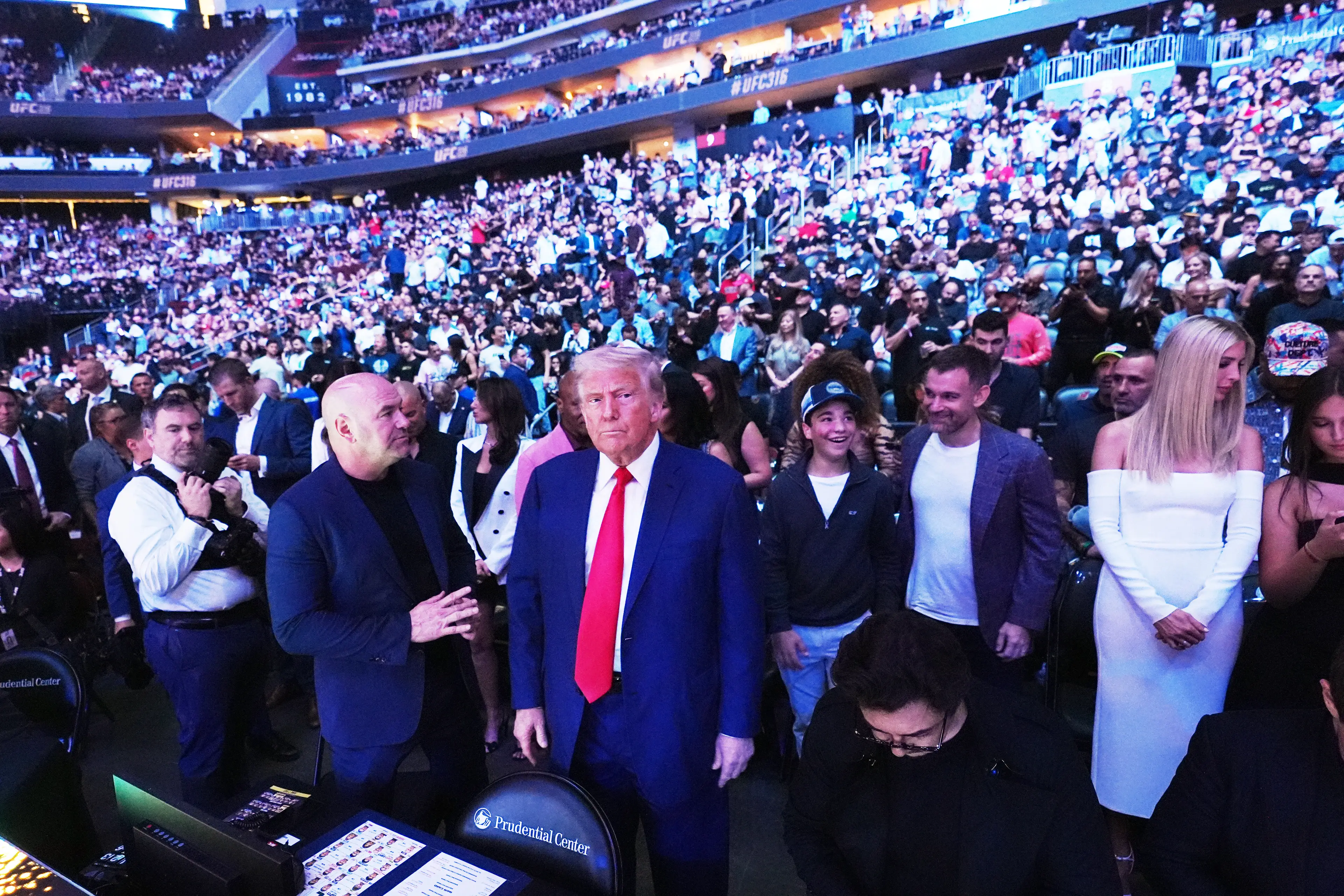 Donald Trump attended UFC 316 last year. Image: Getty 
