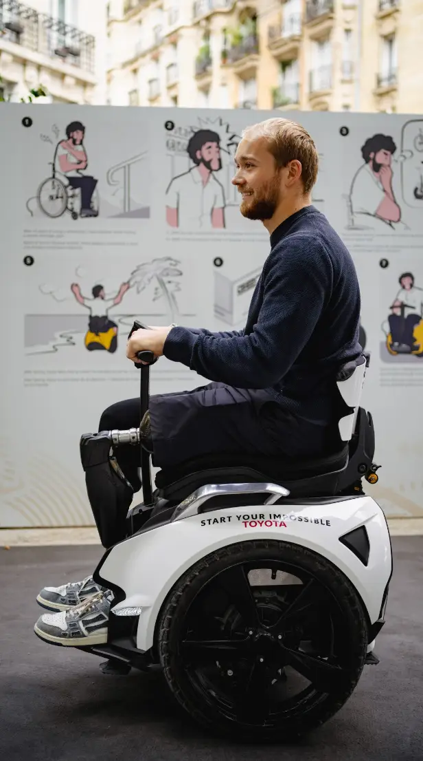 Genny is a self-balancing personal battery electric transporter that empowers people with reduced mobility to move free. Image credit: Toyota
