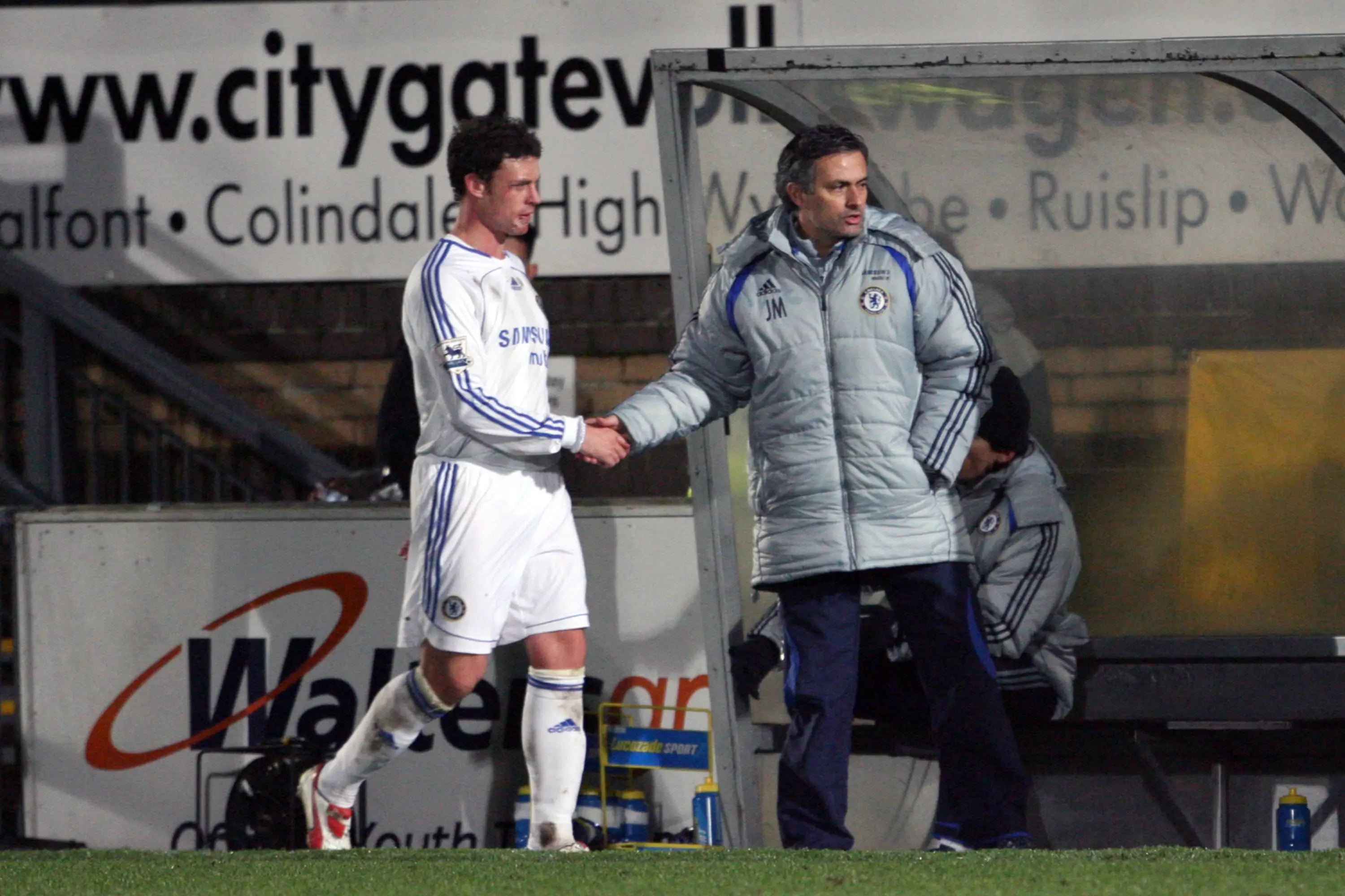 Wayne Bridge and Jose Mourinho at Chelsea. (