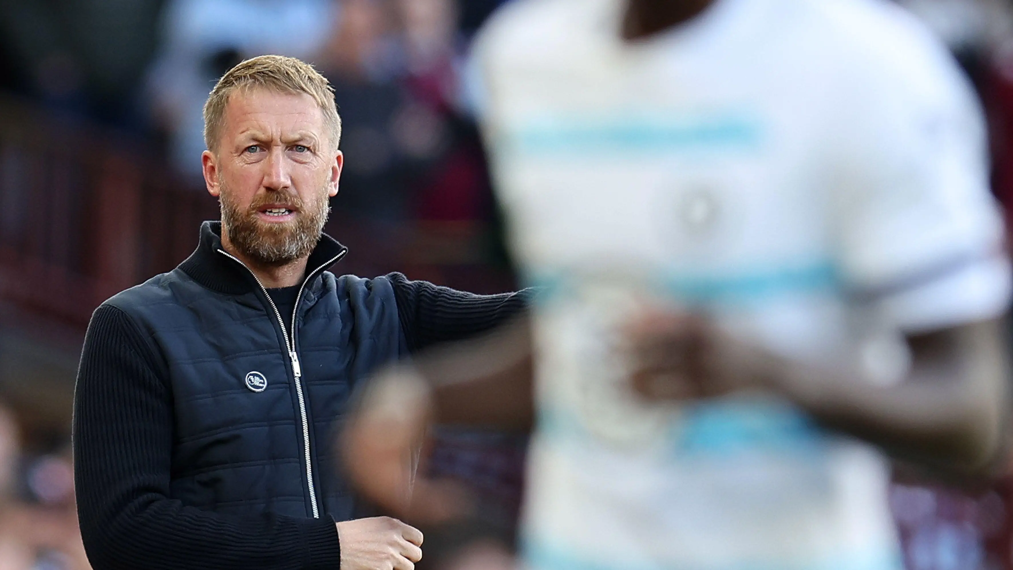 Graham Potter, the head coach of Chelsea looks on from his technical area. (Alamy)