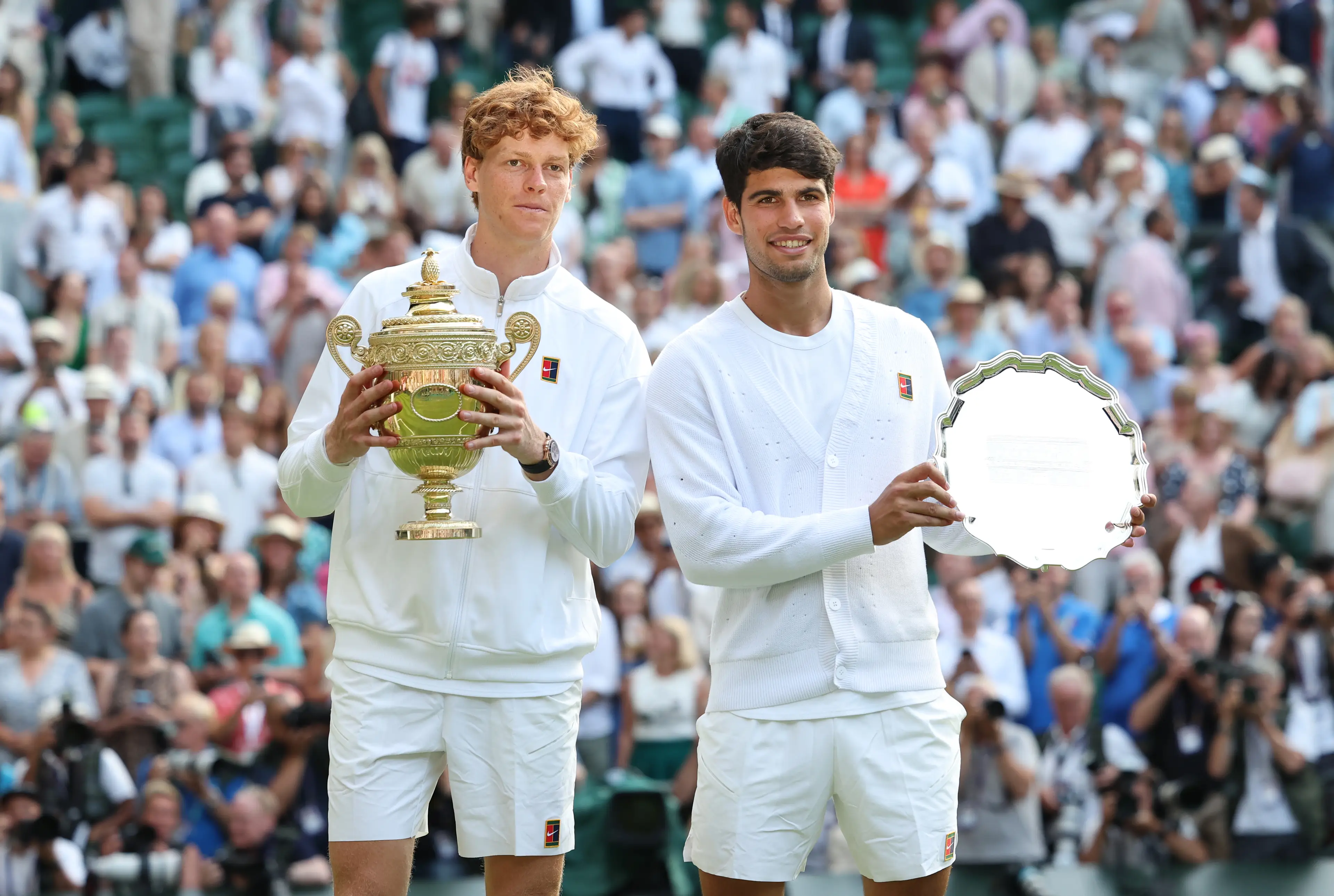 Jannik Sinner beat Carlos Alcaraz in this year's Wimbledon final. Image: Getty