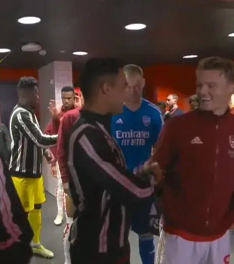 Rival players were seen embracing and chatting in the tunnel prior to the clash.