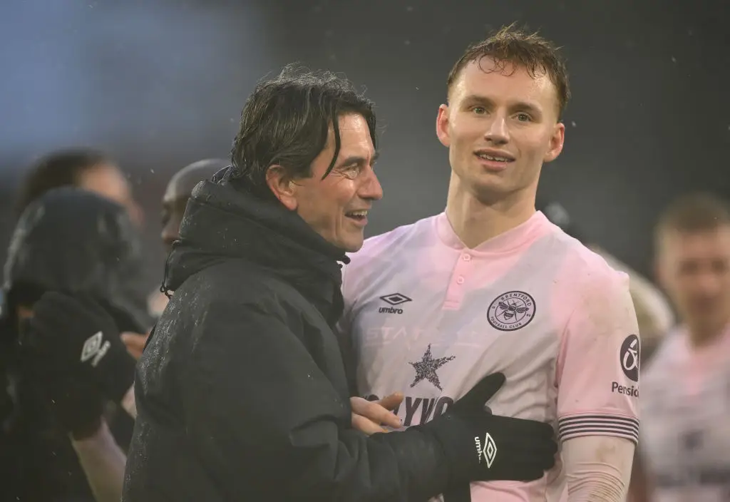 Sepp van den Berg pictured alongside Brentford boss Thomas Frank (Image: Getty)