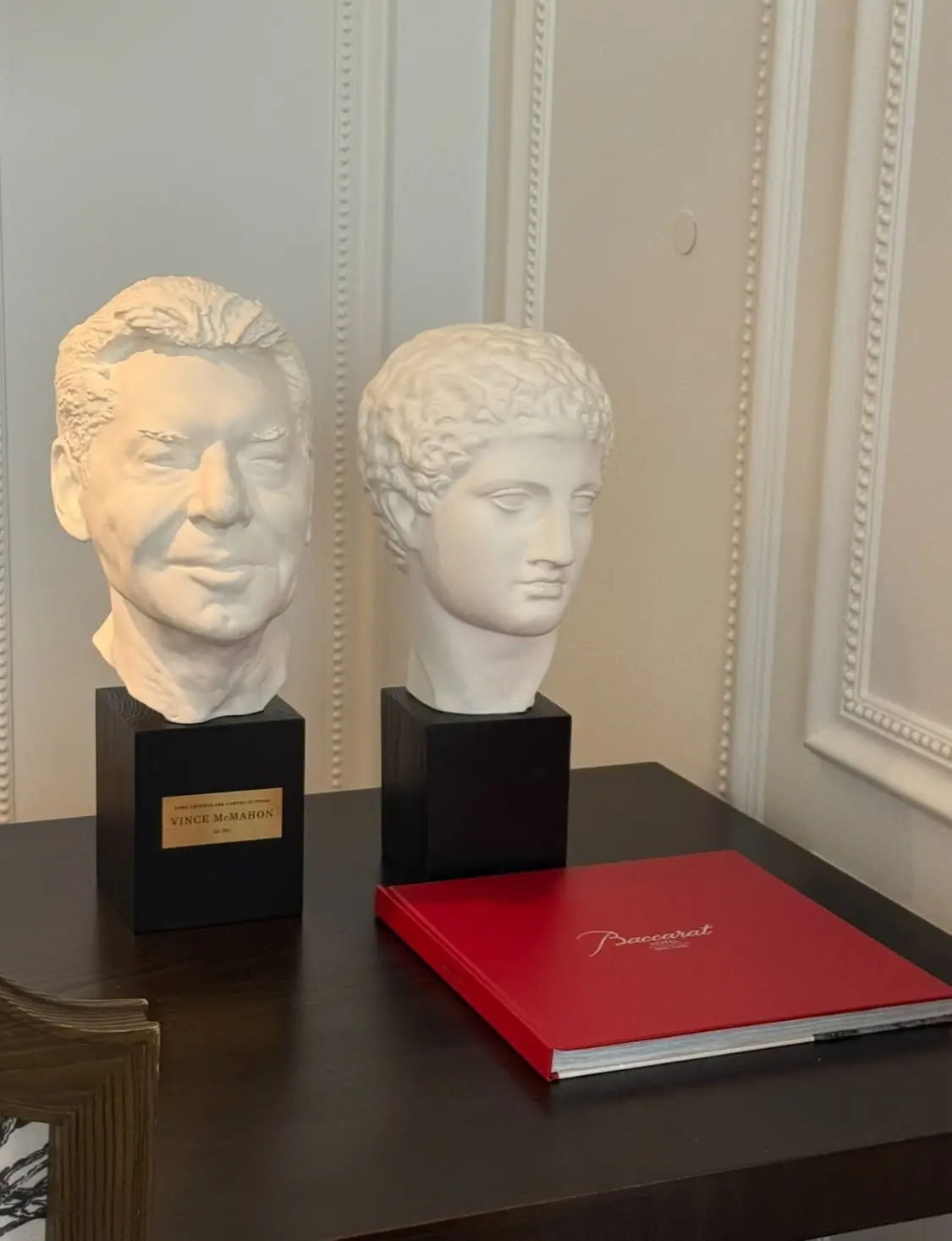 Vince McMahon handed out busts of himself to guests at his birthday. Image: X/@BookProWrestler