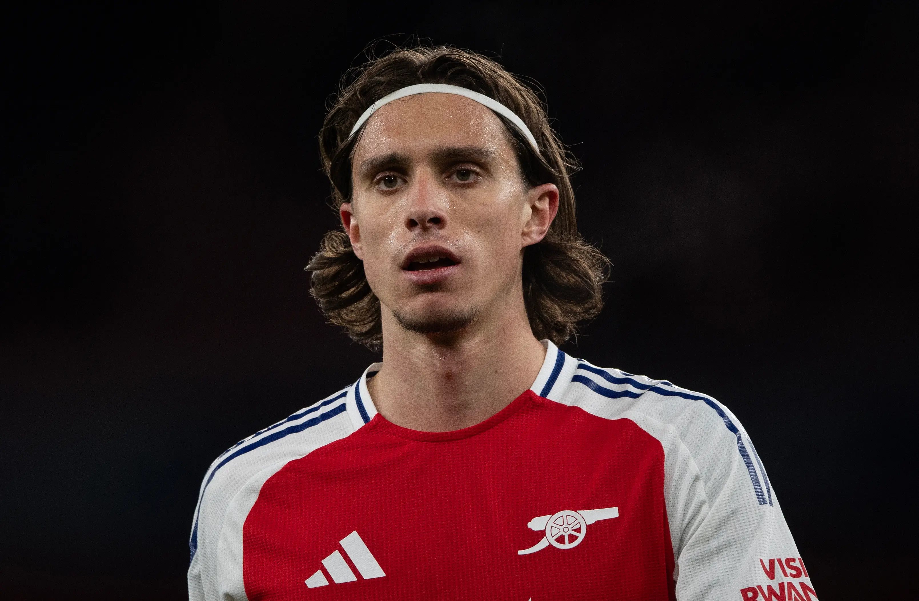 Riccardo Calafiori joined Arsenal last summer. Image: Getty