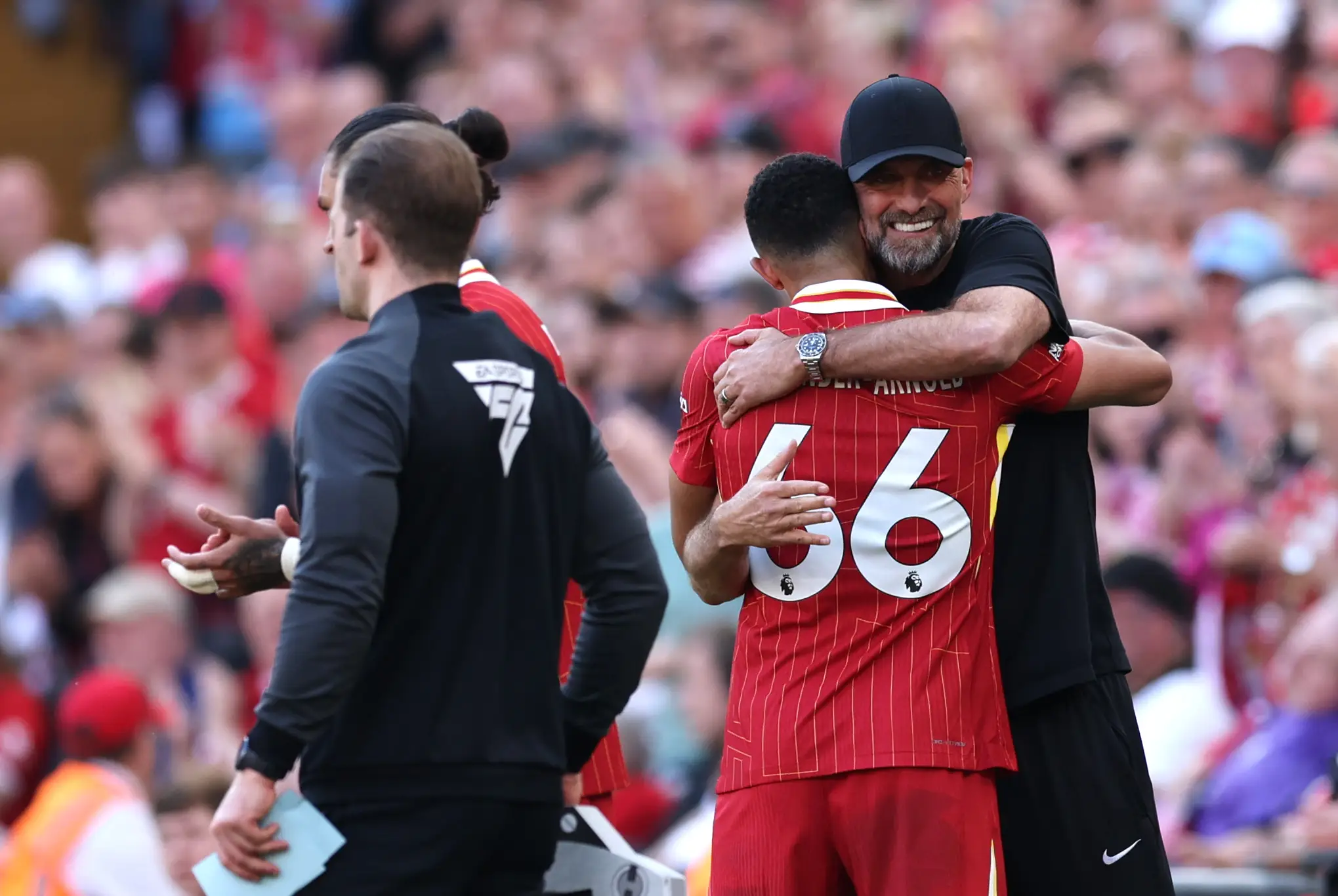 Trent Alexander-Arnold was handed his debut by Jurgen Klopp. Image: Getty