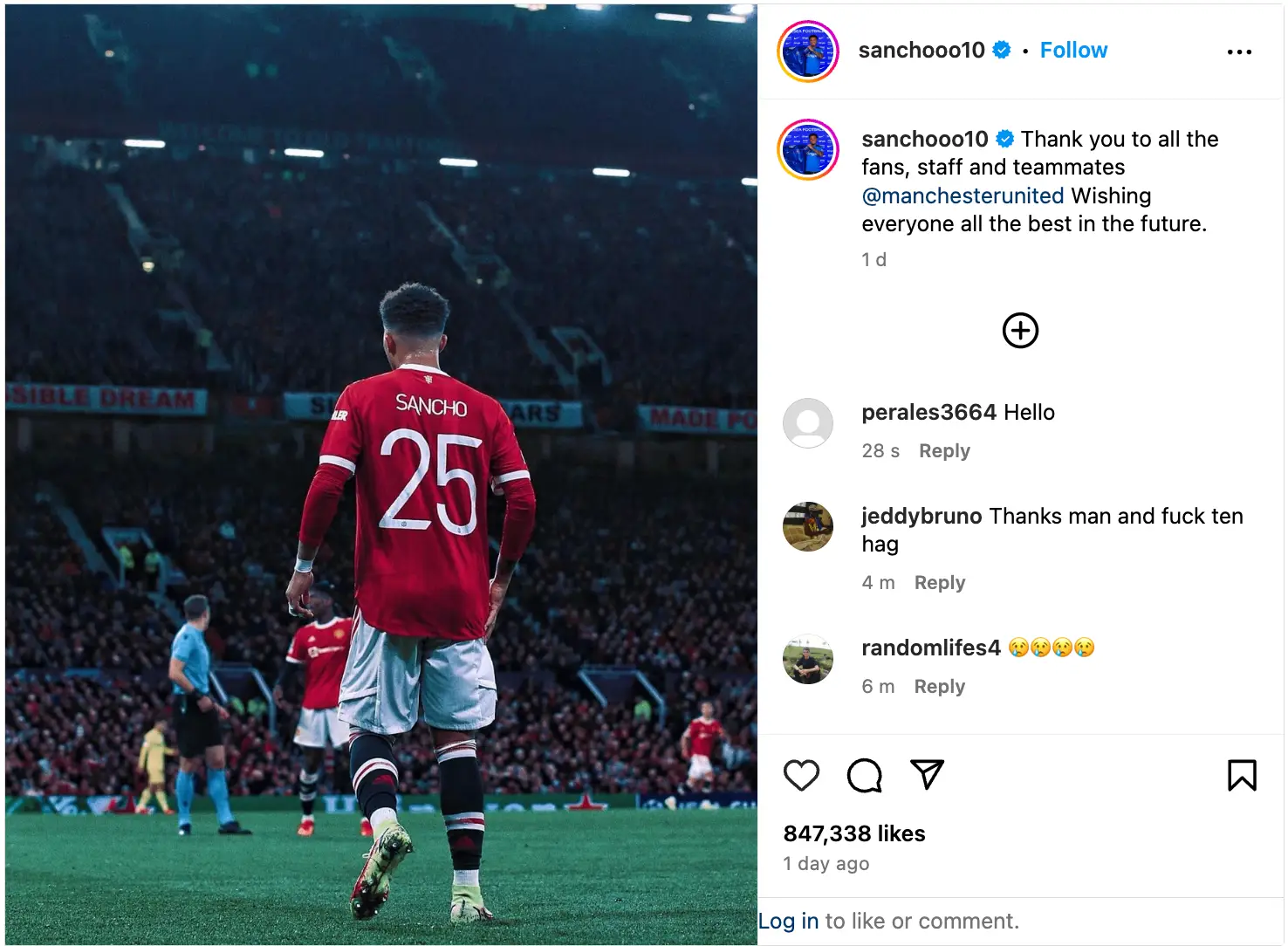 Image: Instagram/Jadon Sancho 